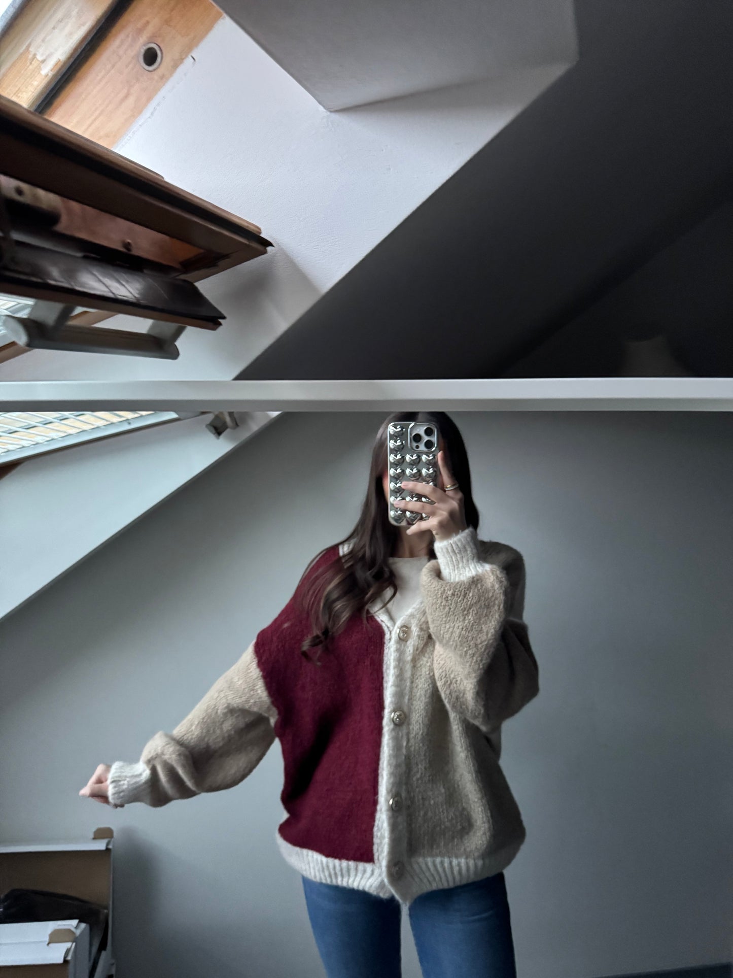 Cardigan Milow - Burgundy Beige