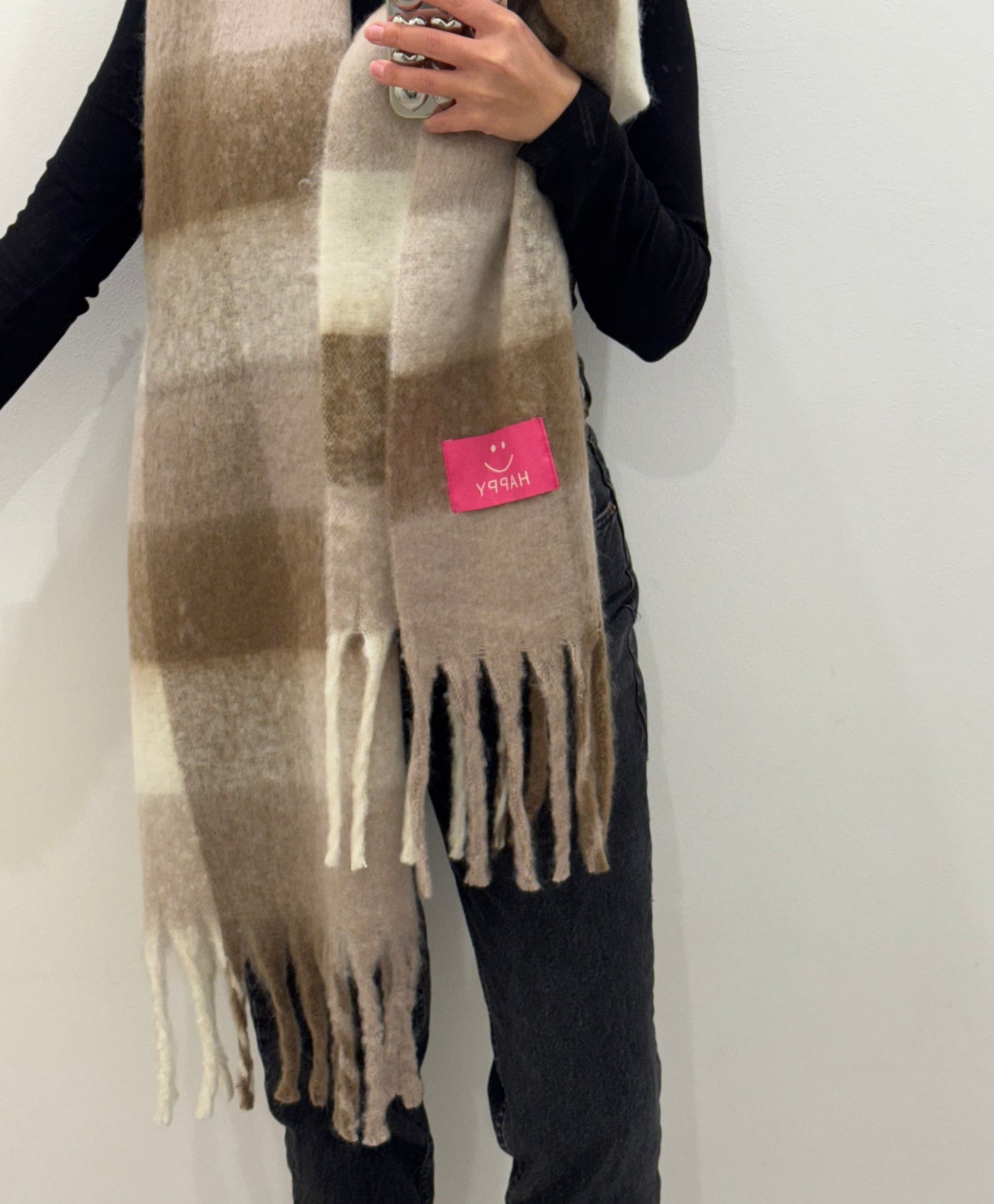 Schal mit Fransen - Happy Hug