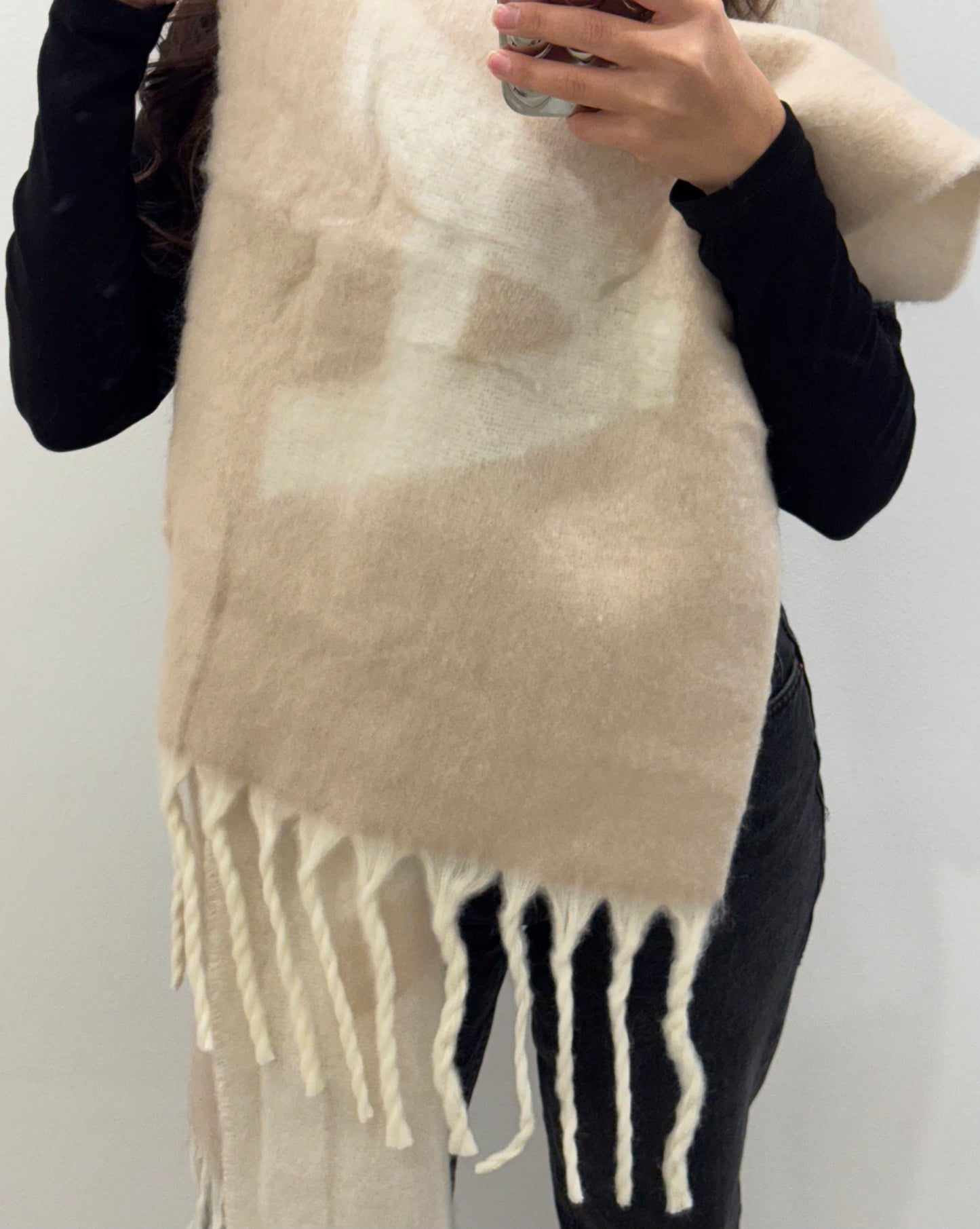 Schal mit Fransen & Schriftzug - Amour