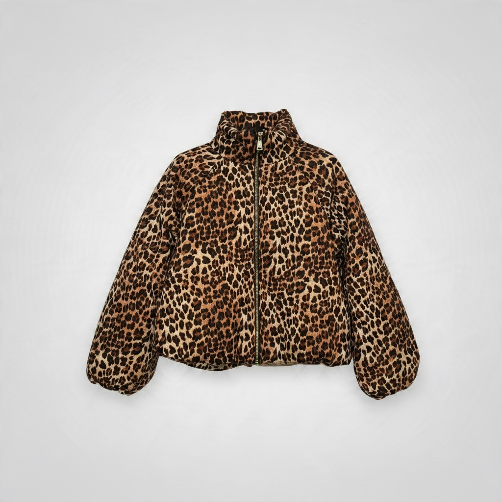 Puffer im Leo Print