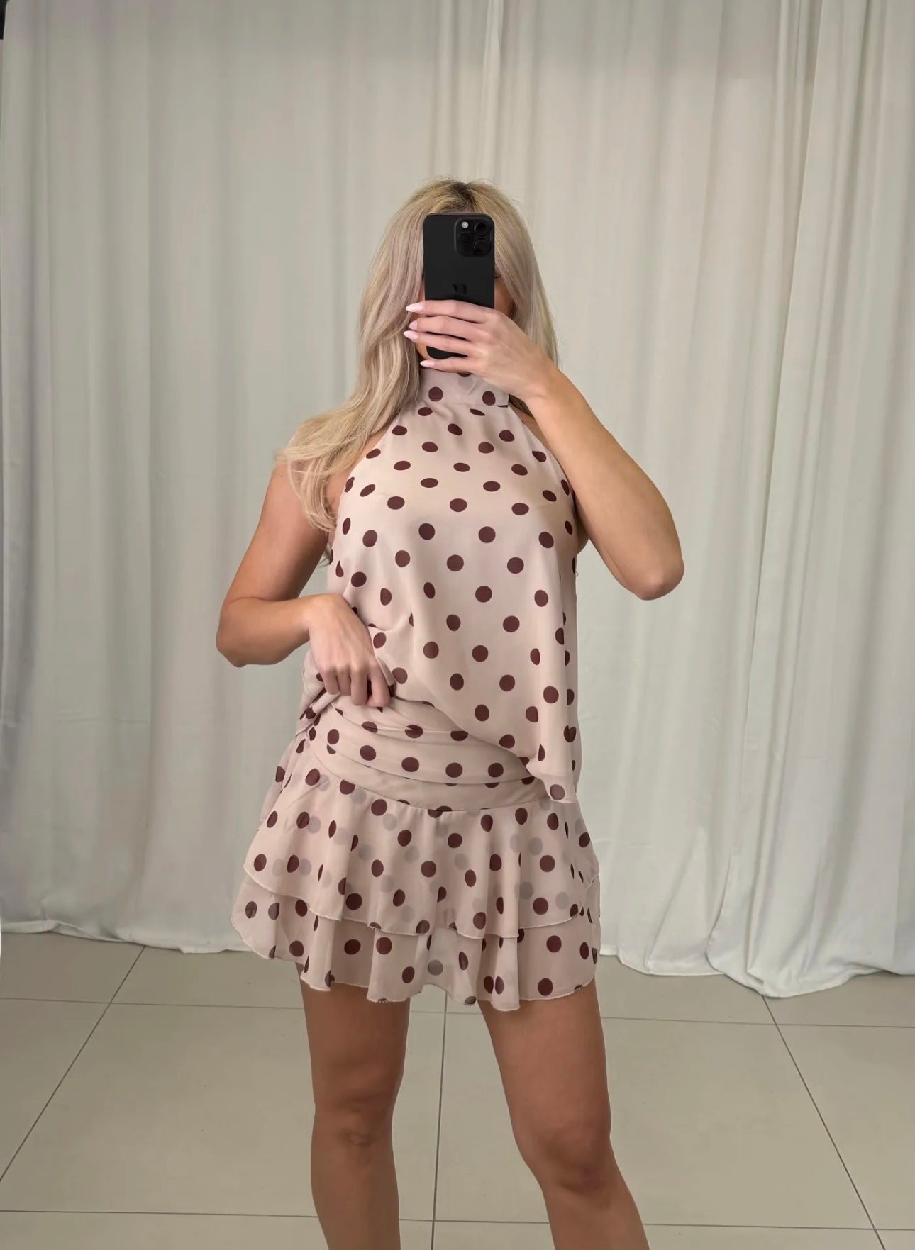 Satin Top - Polka Dots