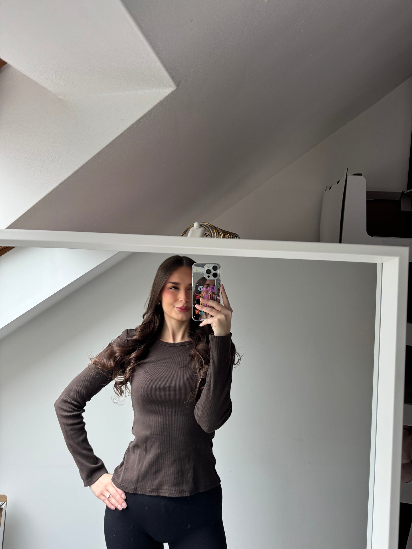 Langarmshirt im Rippenstrick