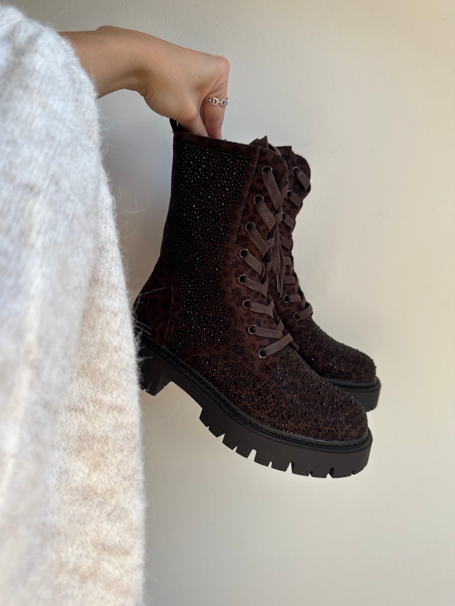 Statement Stiefel mit Leo & Glitzer