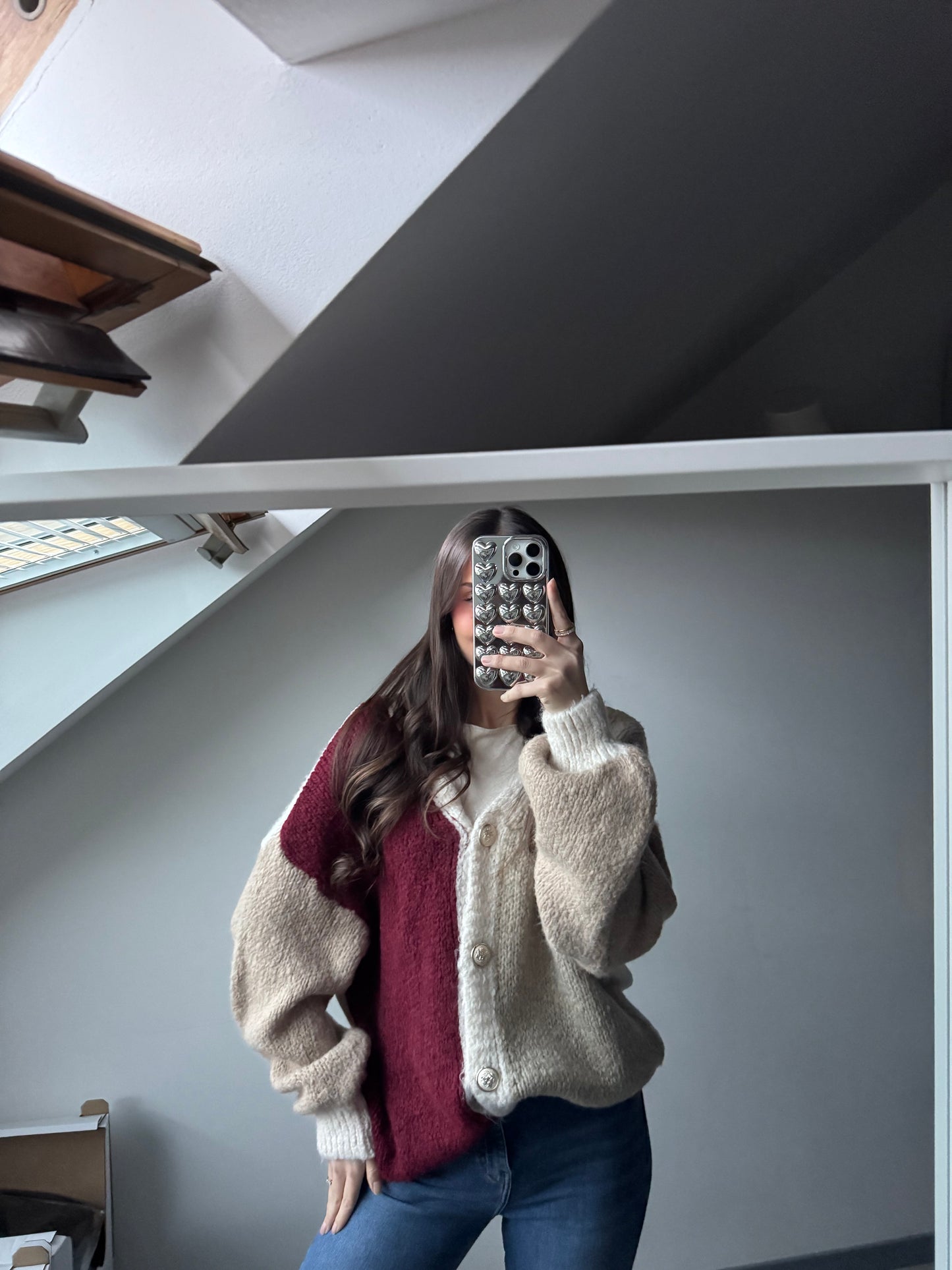 Cardigan Milow - Burgundy Beige
