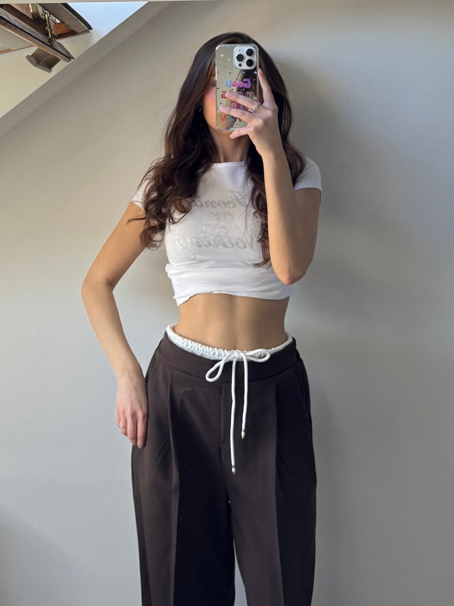Stoffhose mit Kontrastlinie