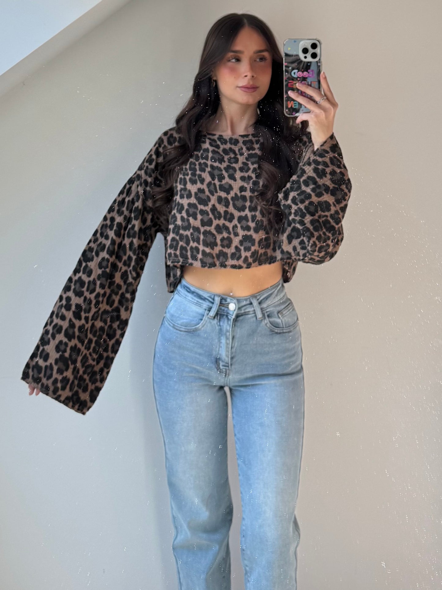 Cropped Musselin Bluse - Leona