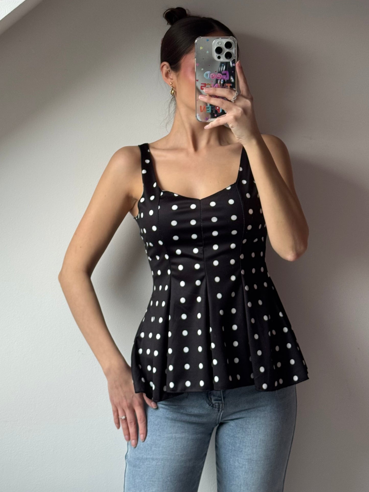 Schößchen Top - Polka Dots