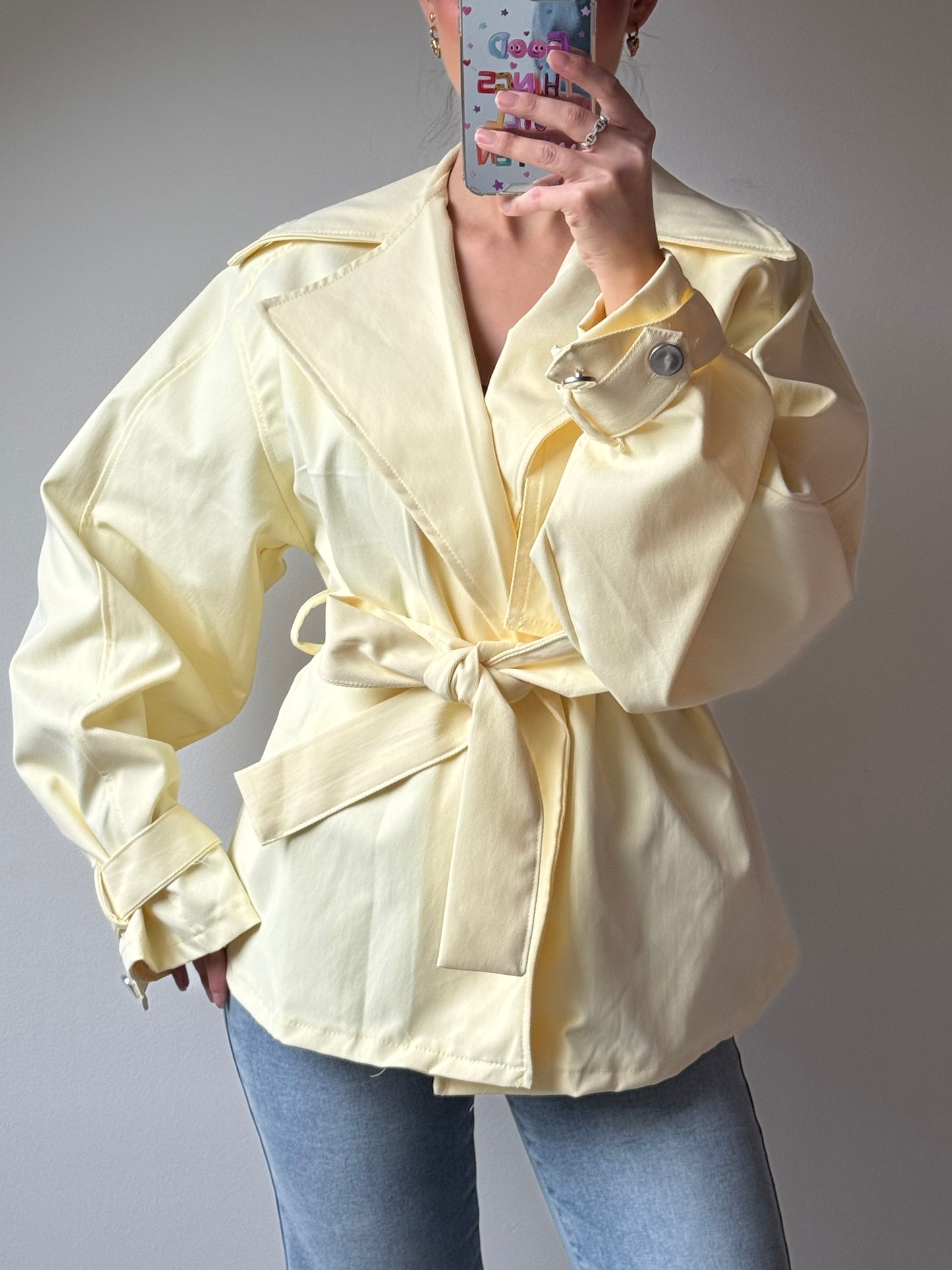Schößchenjacke mit Bindegürtel
