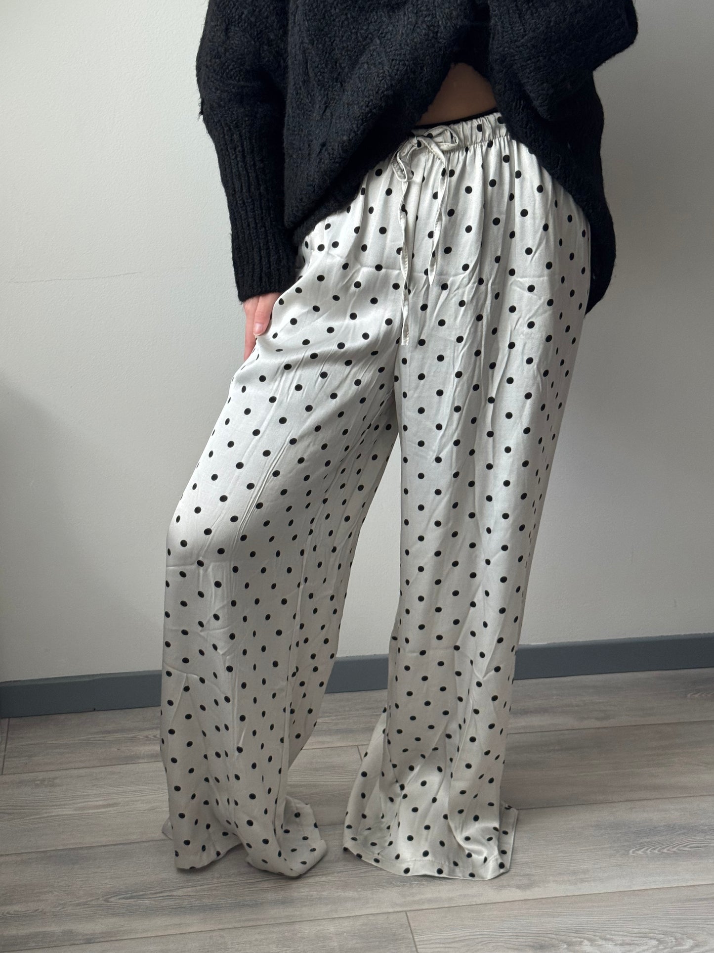 Satin Hose Polka Dot - Weiß