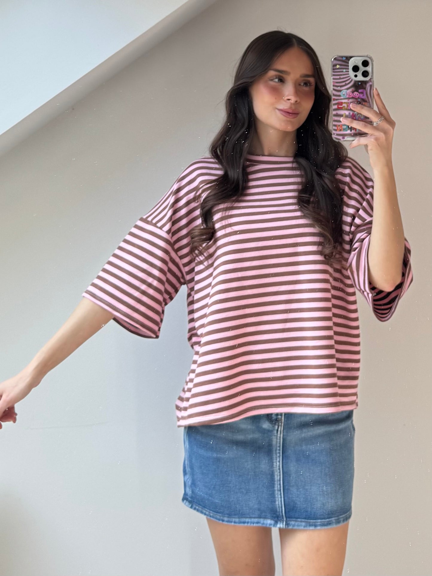 Basic Longsleeve mit 3/4 Ärmeln