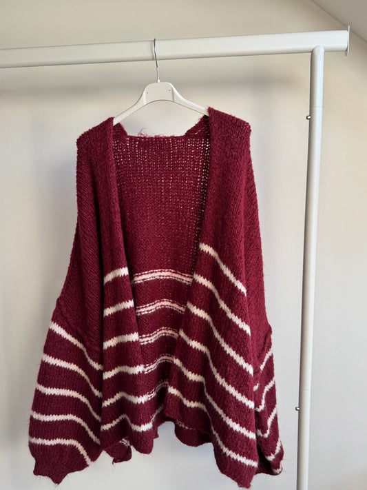 Kuschel Cardigan mit Streifen