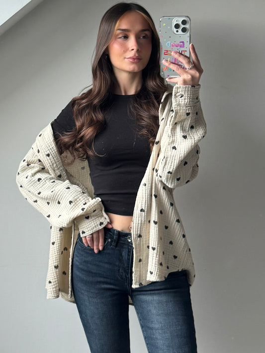 Musselin Bluse mit Herzchen