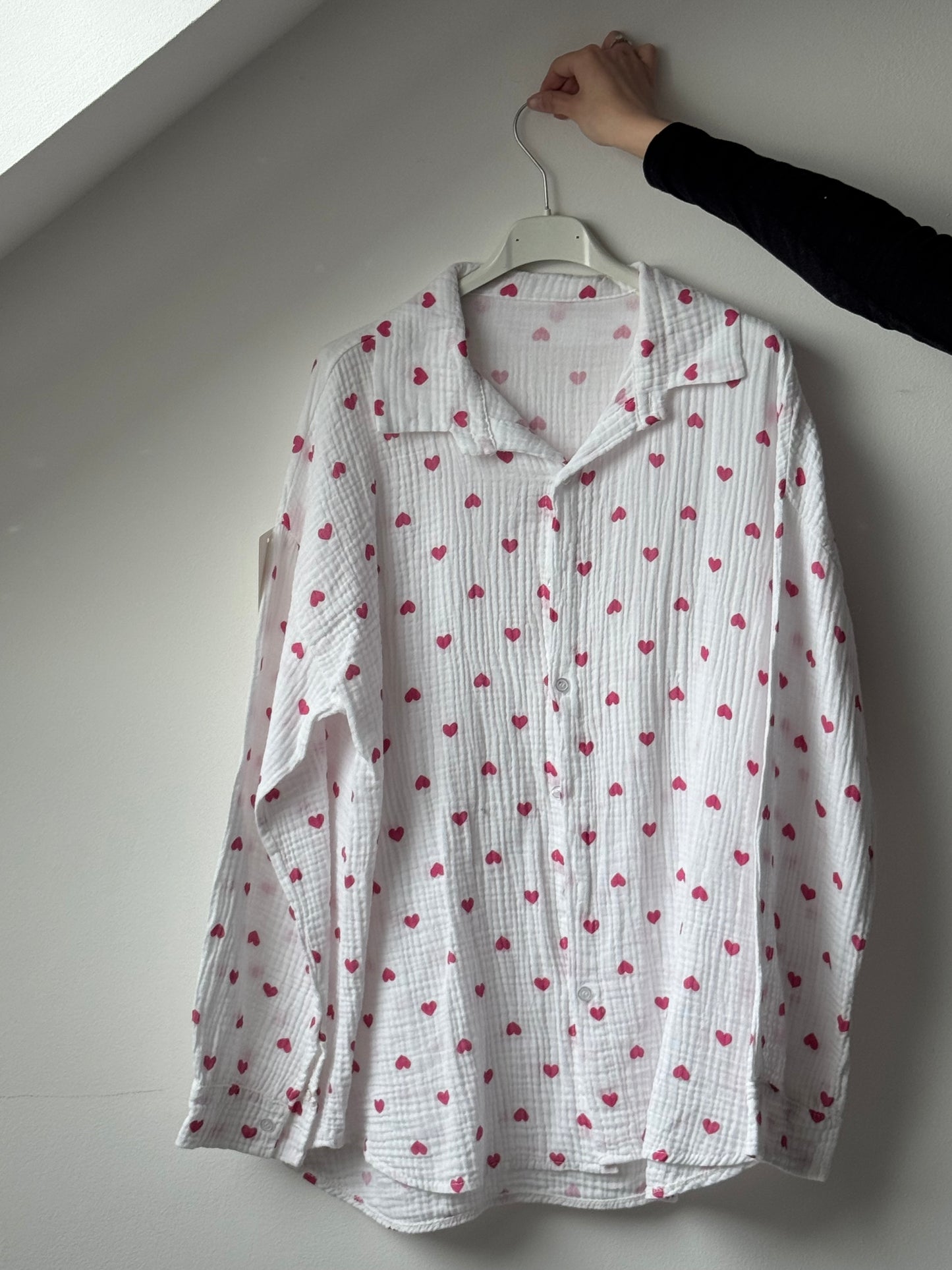 Musselin Bluse mit Herzchen