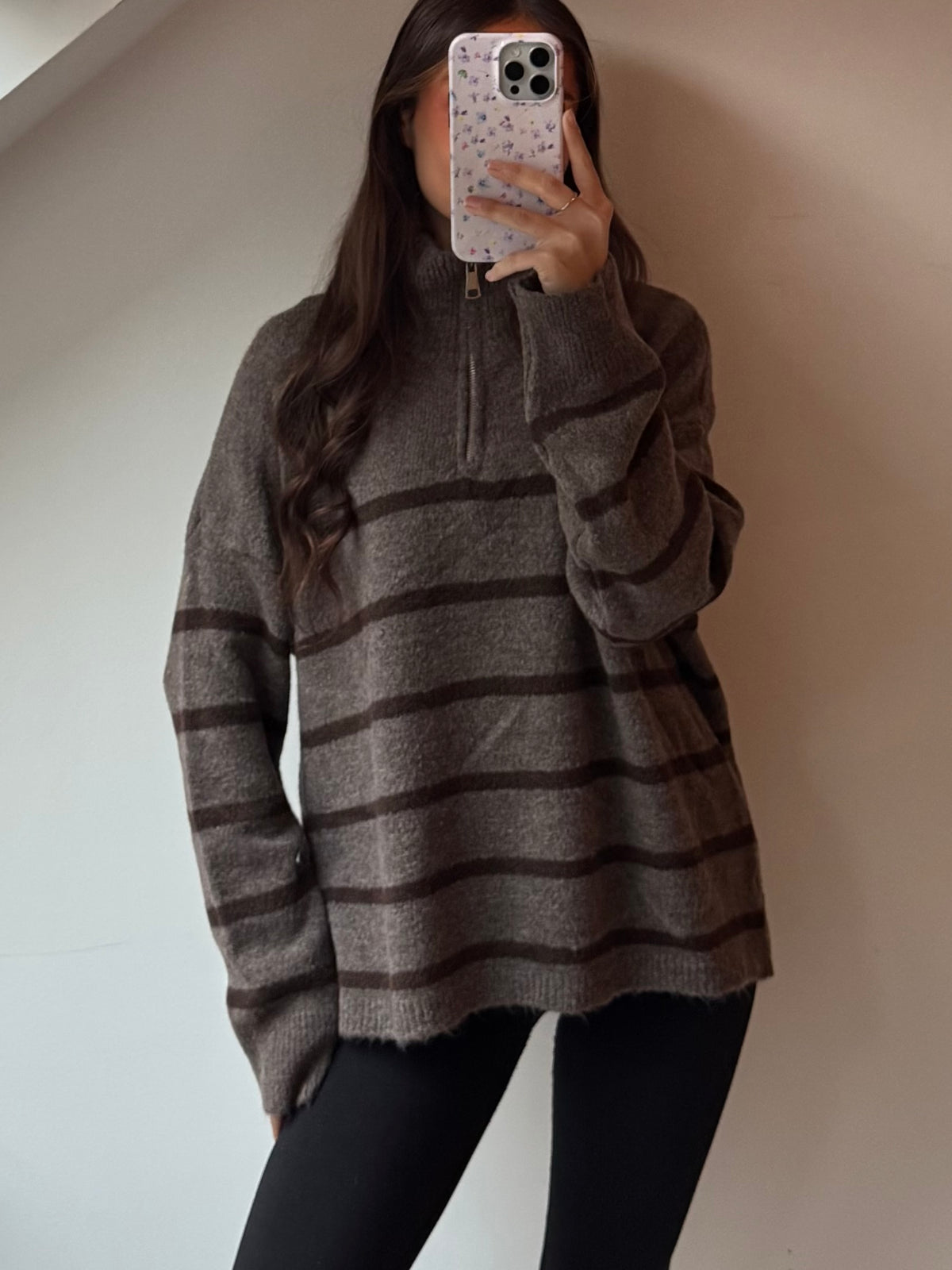 Gestreifter Half Zip