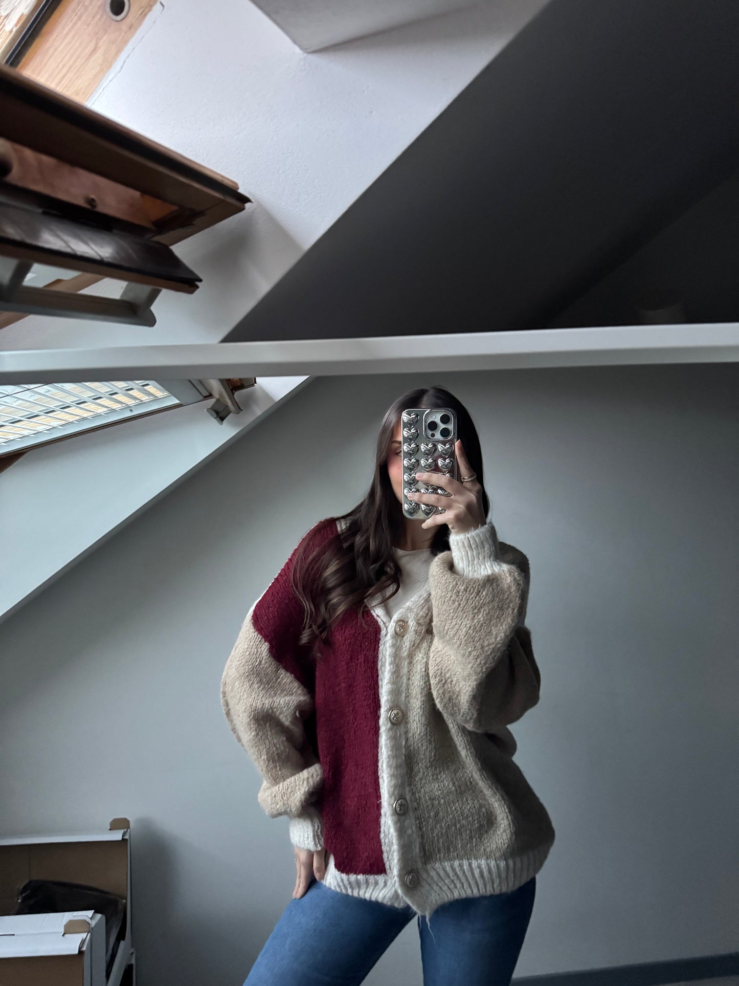 Cardigan Milow - Burgundy Beige