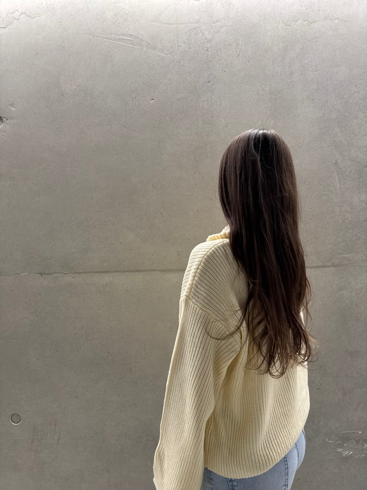 Ribbed Zip Cardi - Gelb