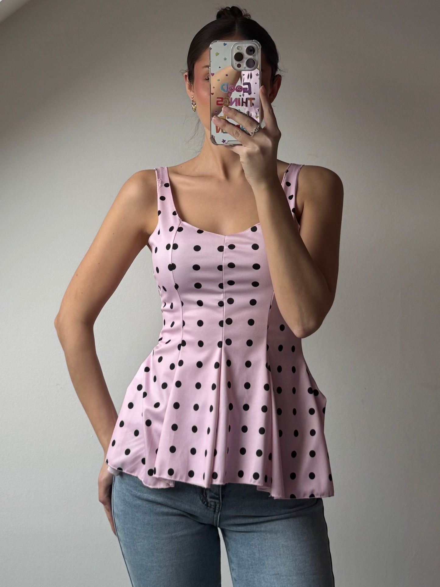 Schößchen Top - Polka Dots