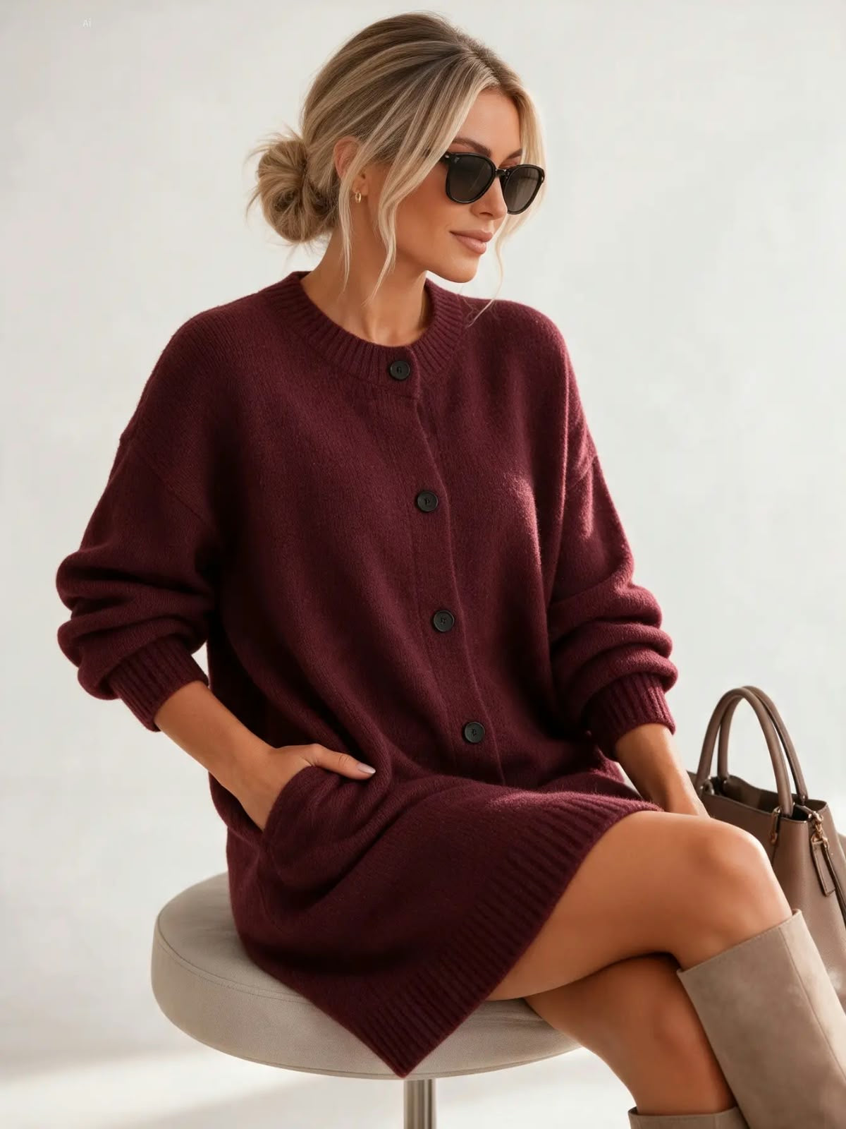 Strickkleid mit Knopfleiste