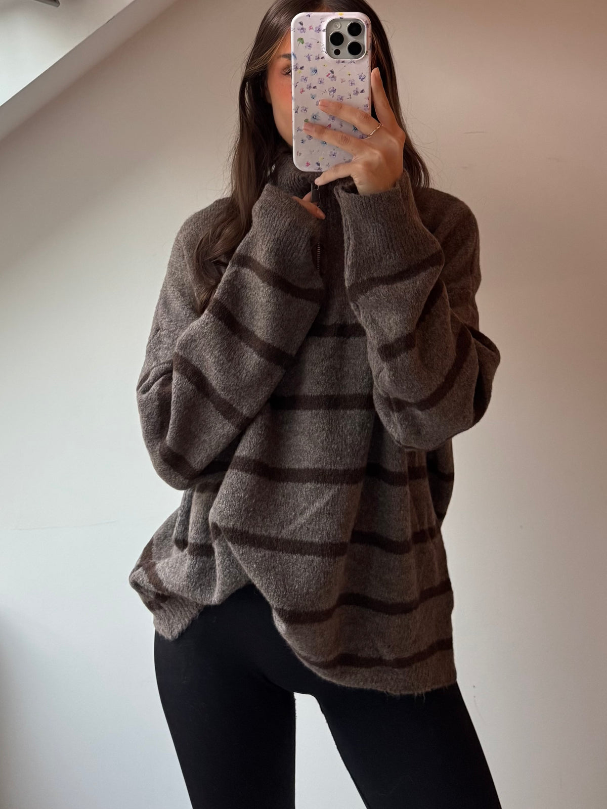Gestreifter Half Zip