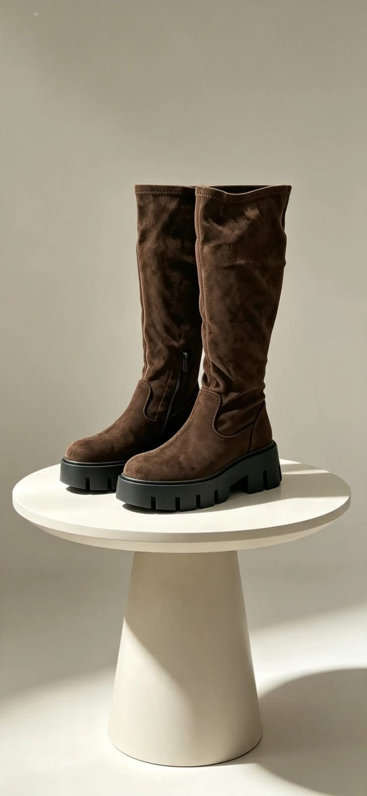 Stiefel in Wildleder Optik