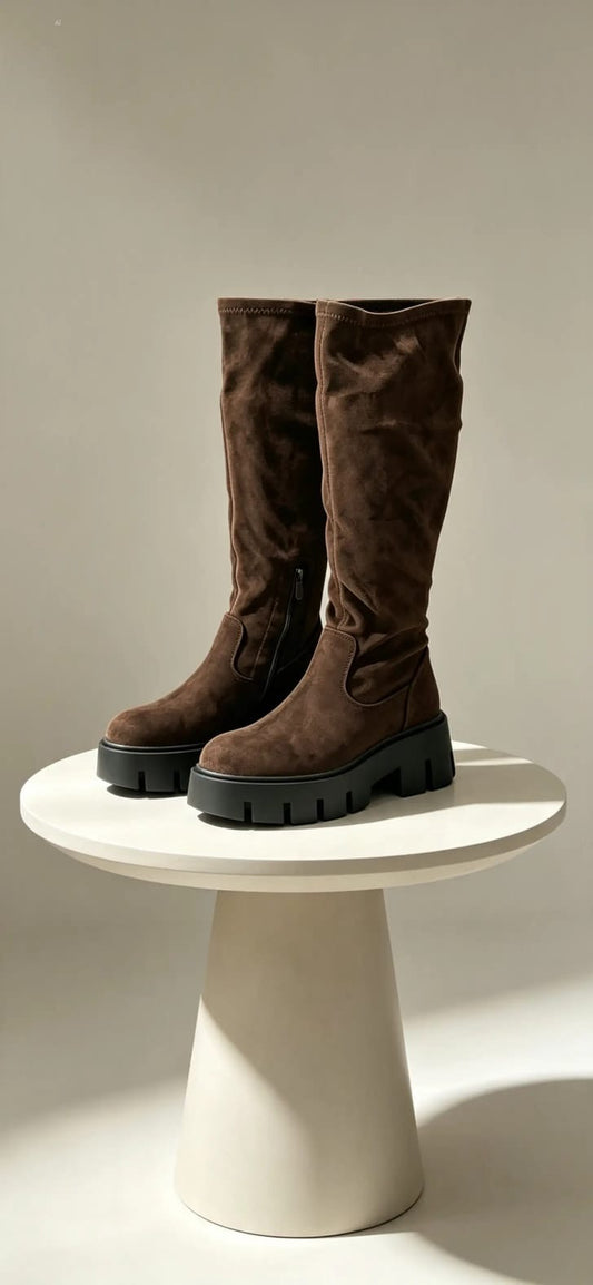 Stiefel in Wildleder Optik