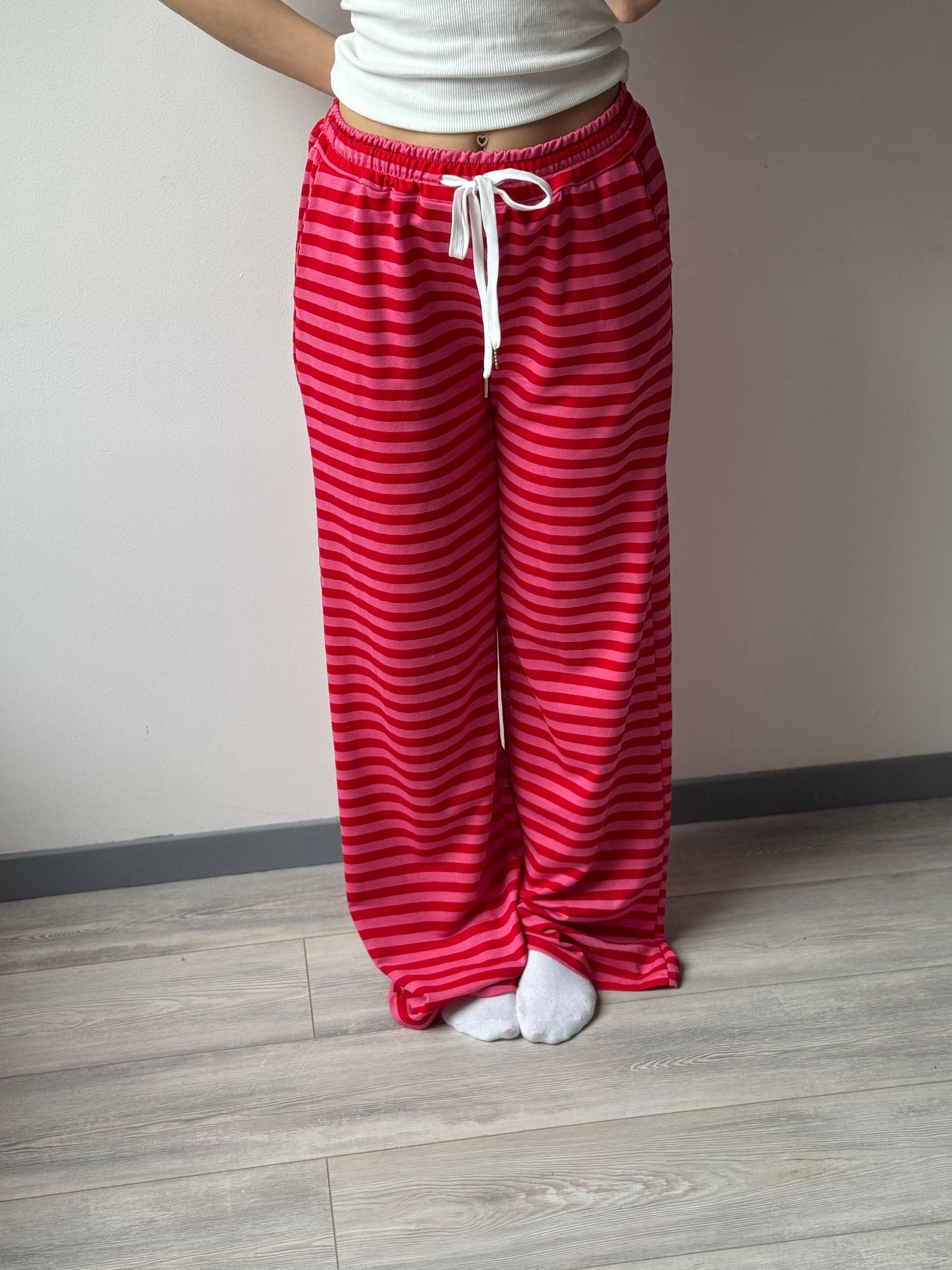 Hose Streifi - Pink / Rot