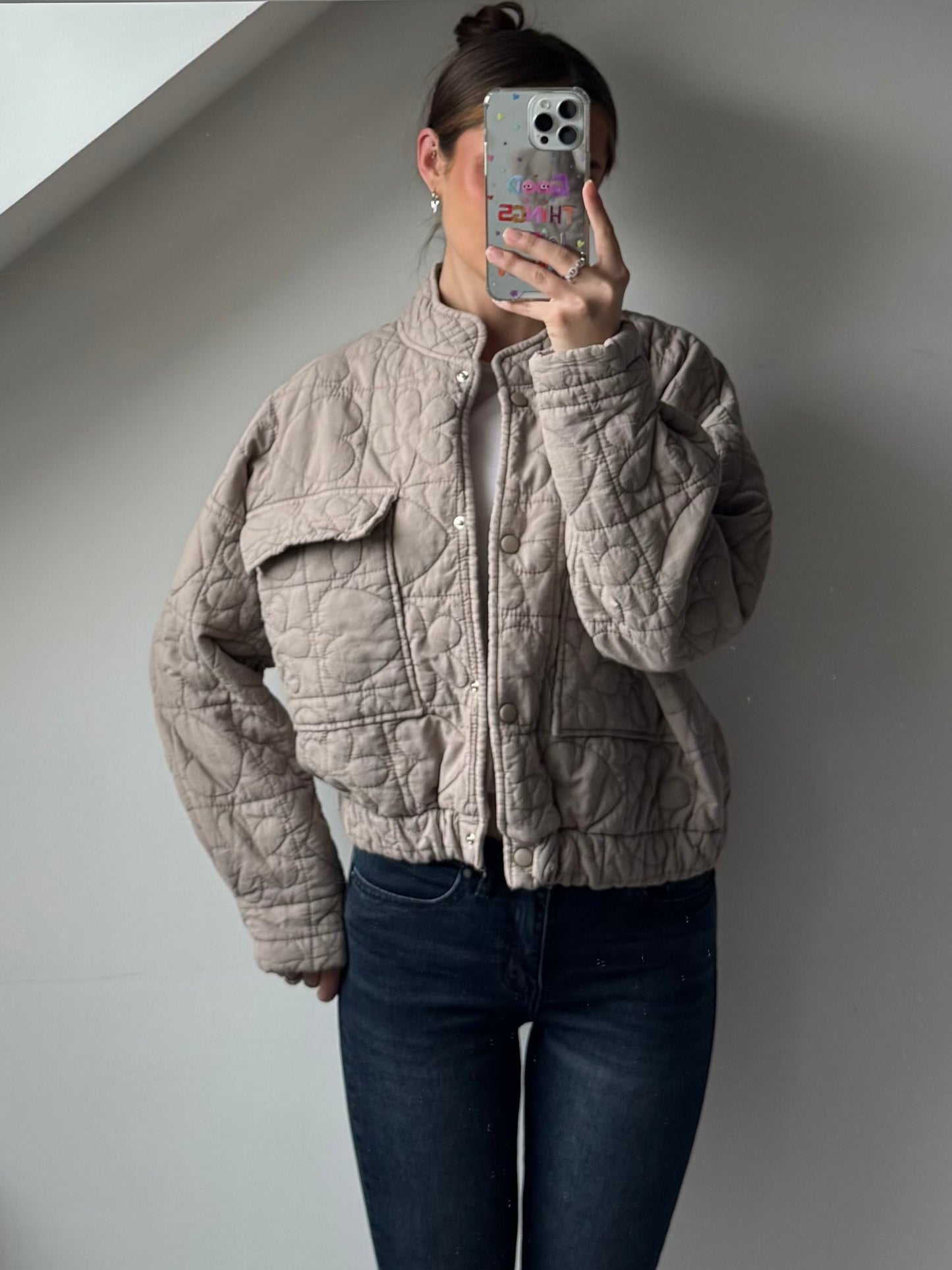 Süße Steppjacke - Blumenliebe