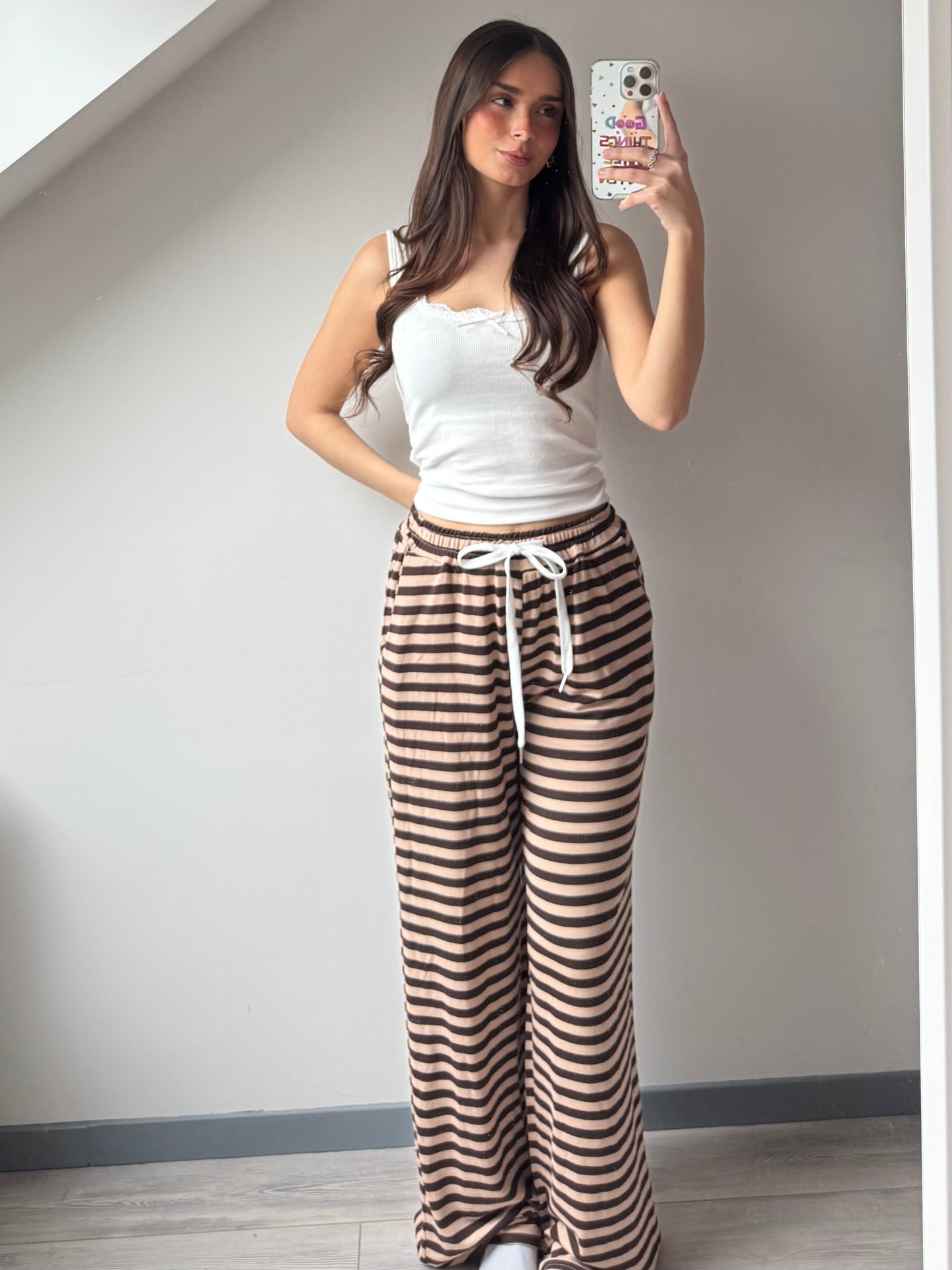 Hose Streifi - Braun / Beige
