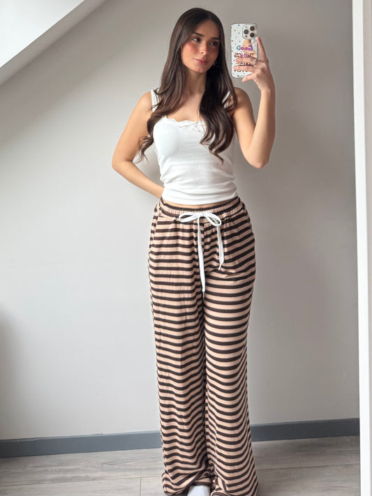 Hose Streifi - Braun / Beige