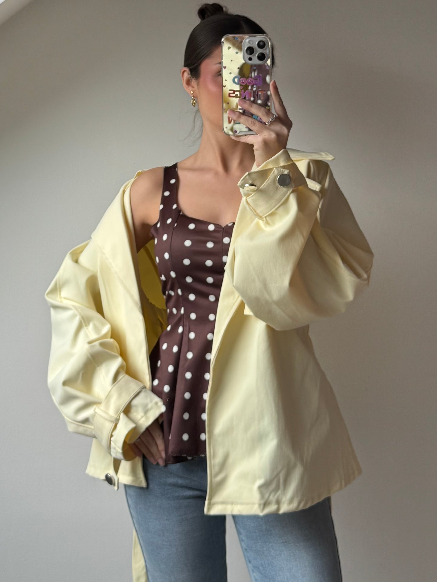 Schößchenjacke mit Bindegürtel