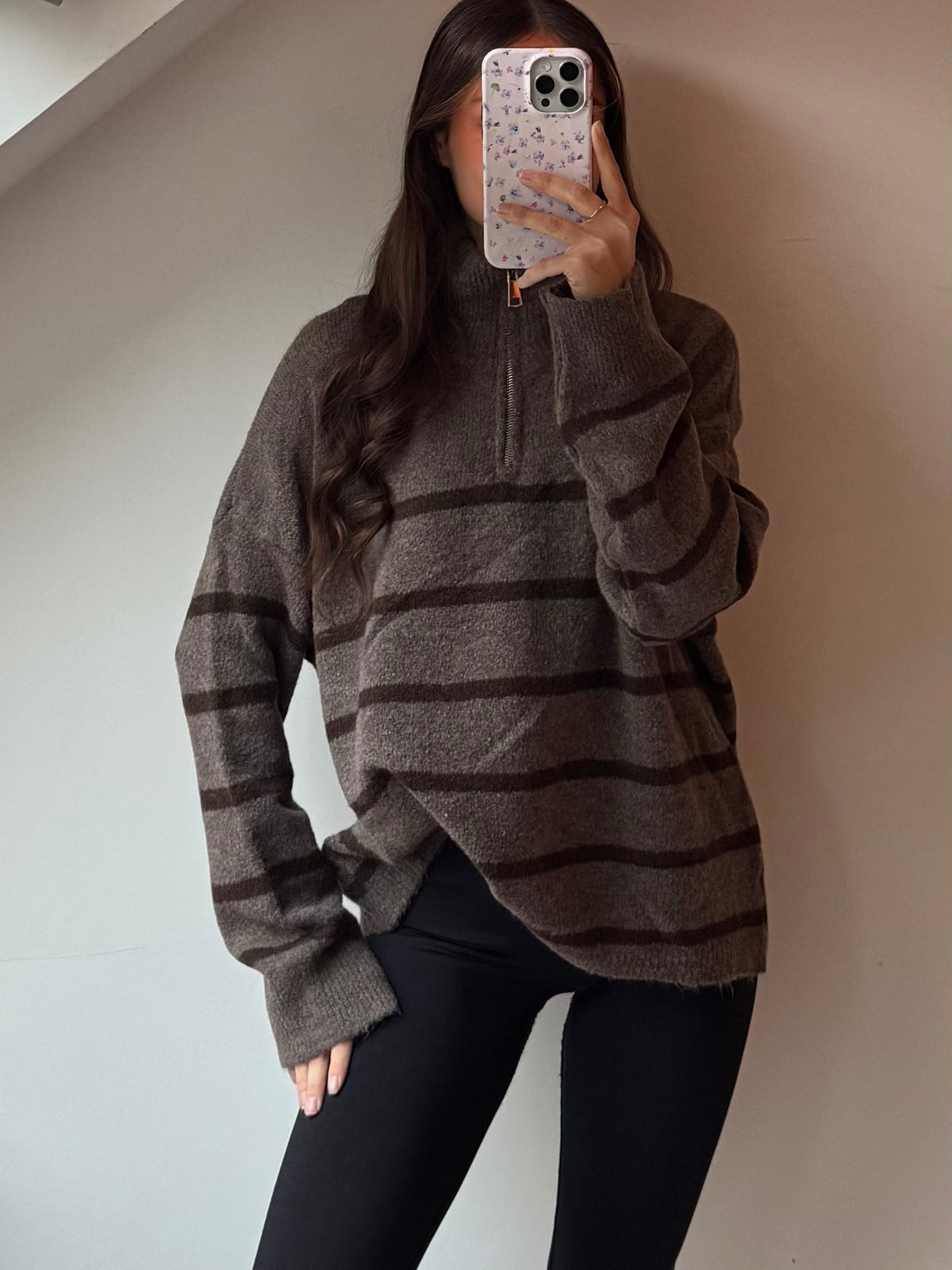 Gestreifter Half Zip