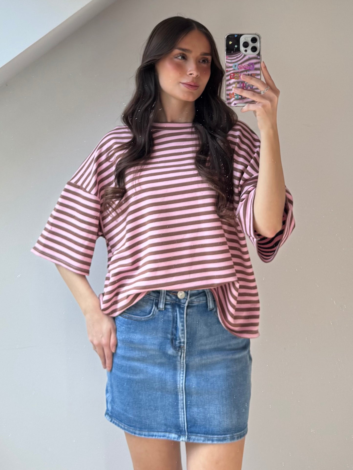 Basic Longsleeve mit 3/4 Ärmeln