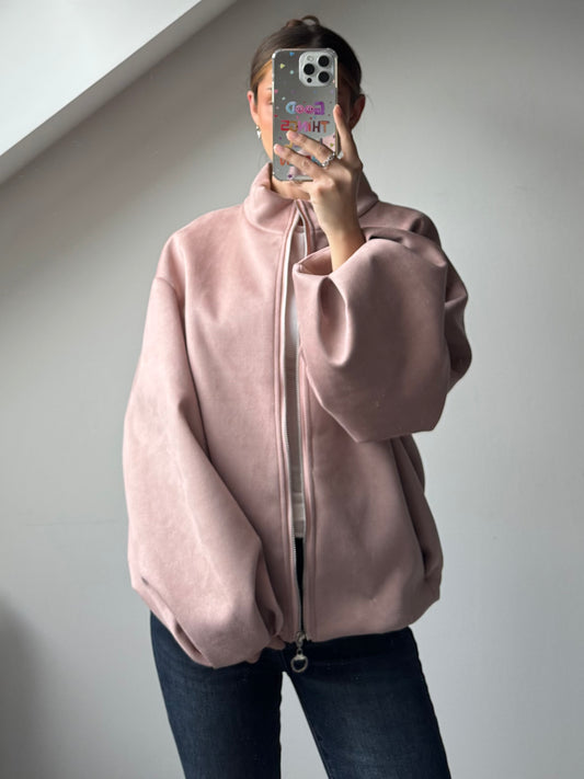 Oversize Jacke in Wildleder Optik