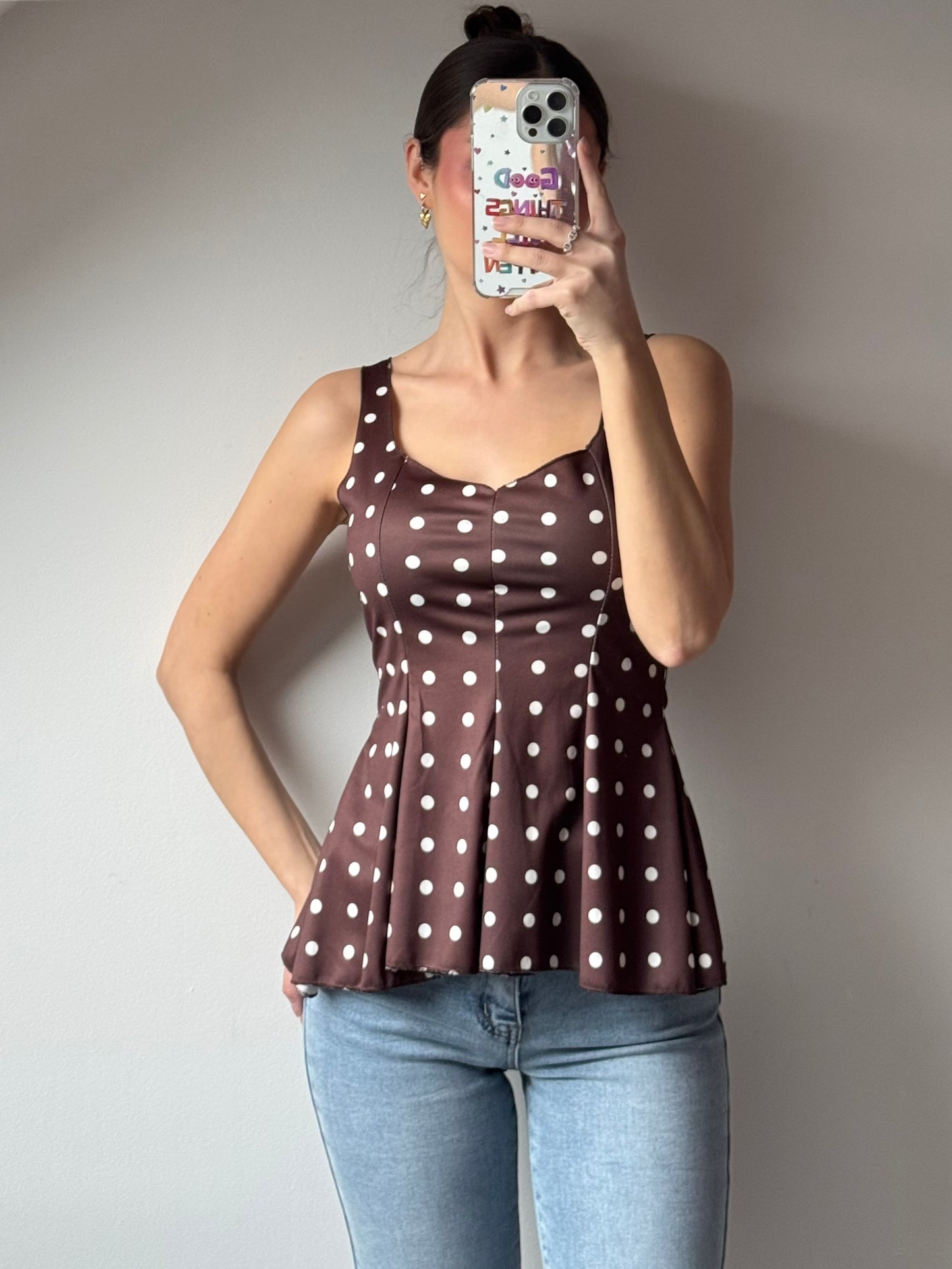 Schößchen Top - Polka Dots