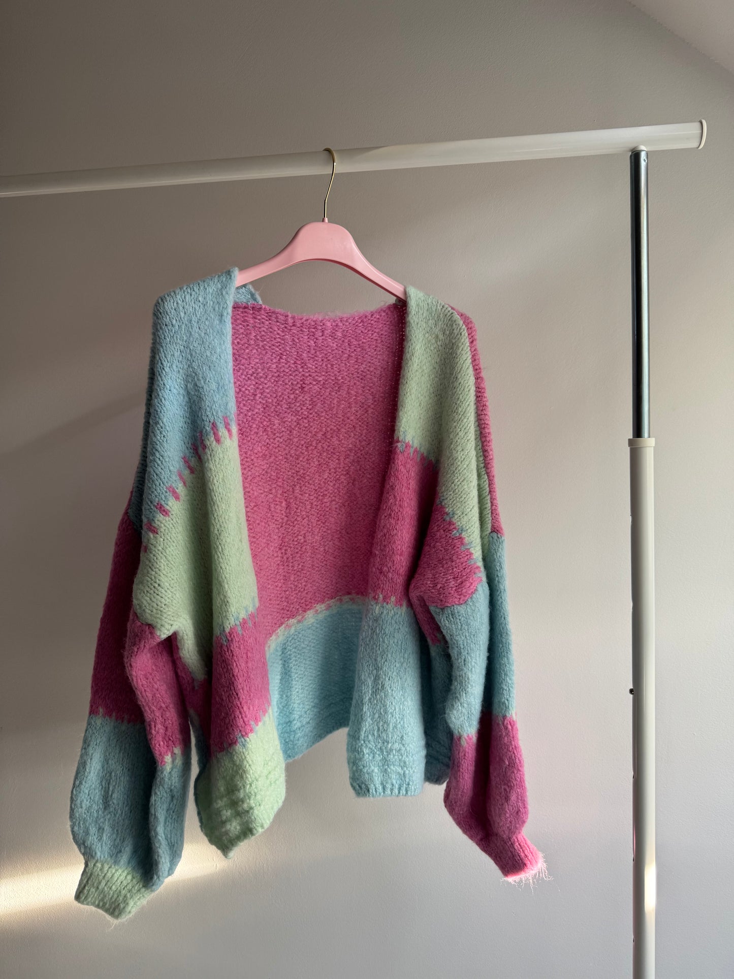 Kuschel Cardigan Regenbogen