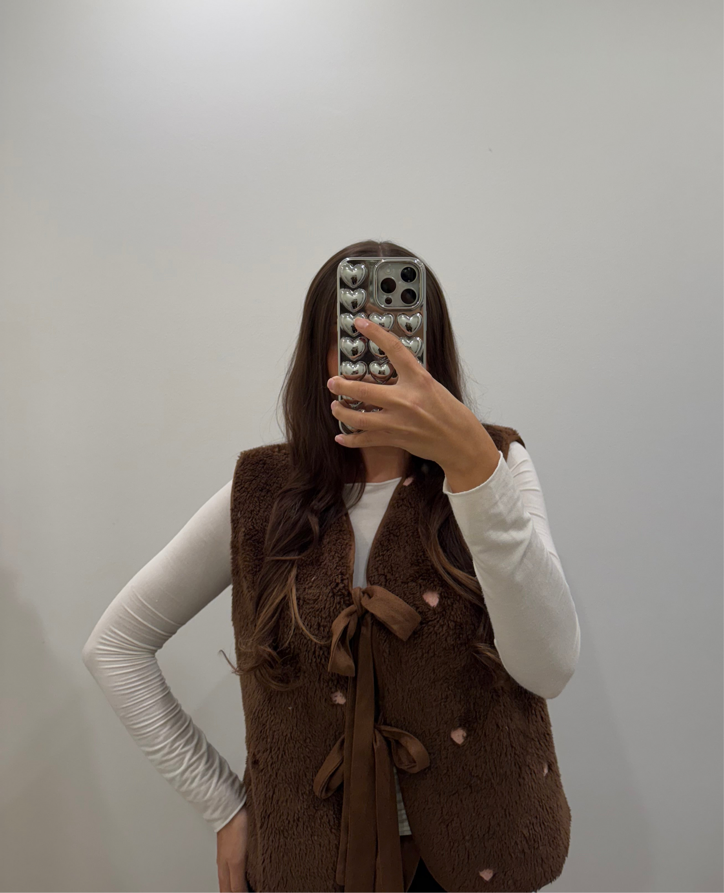 Flauschige Weste mit Herzis