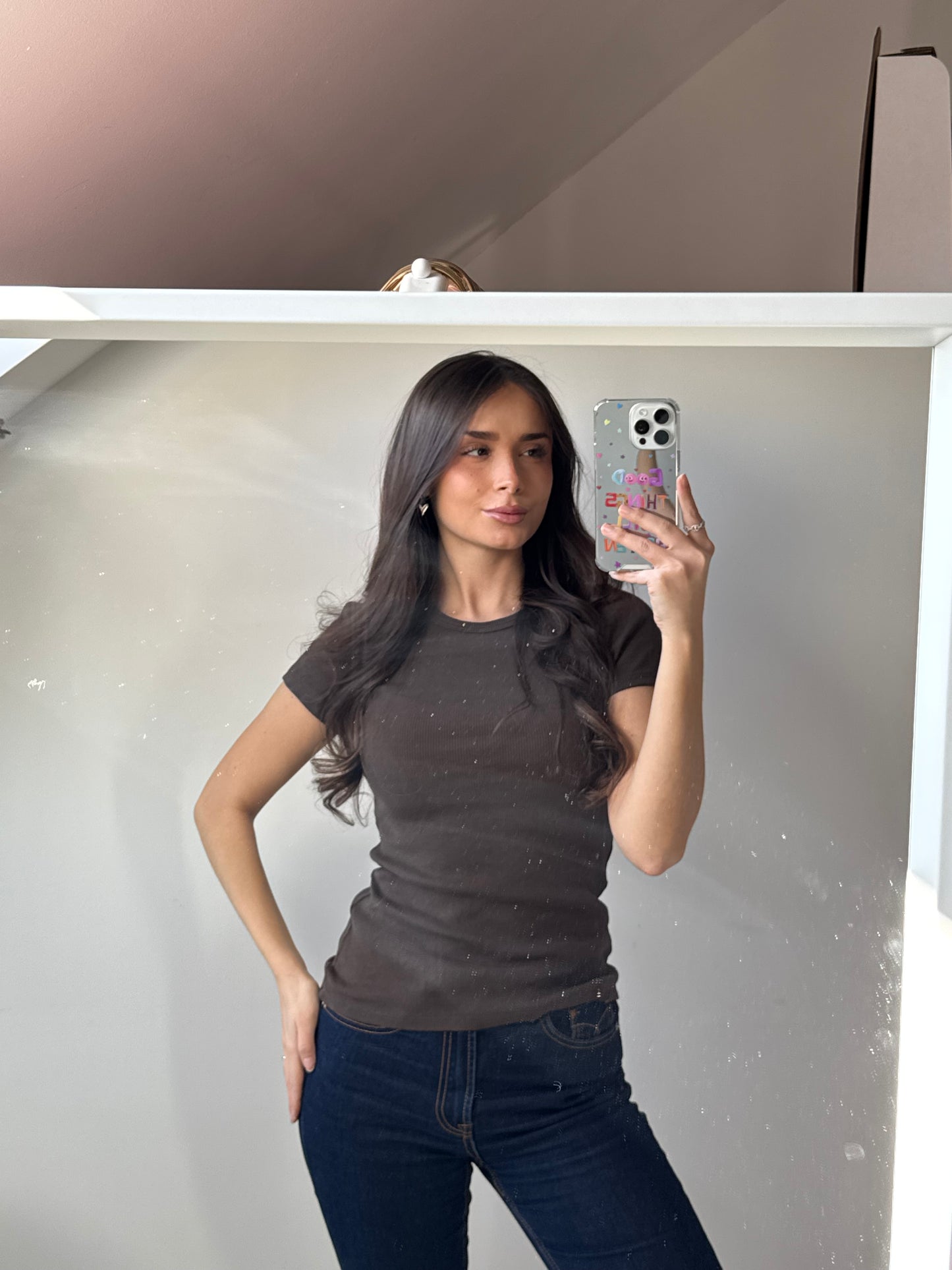 Basic Shirt im Rippenstrick