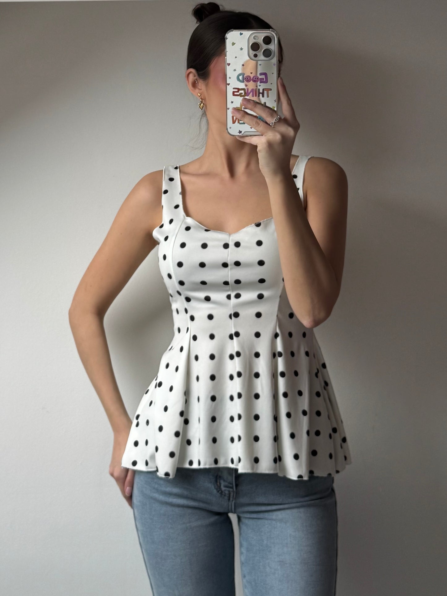 Schößchen Top - Polka Dots