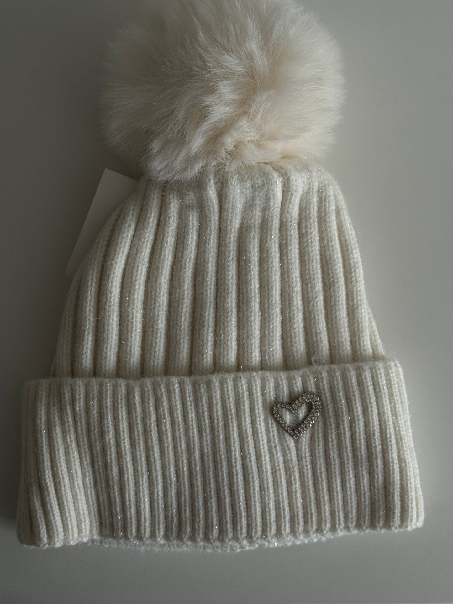 Mütze mit Bommel - Herzi
