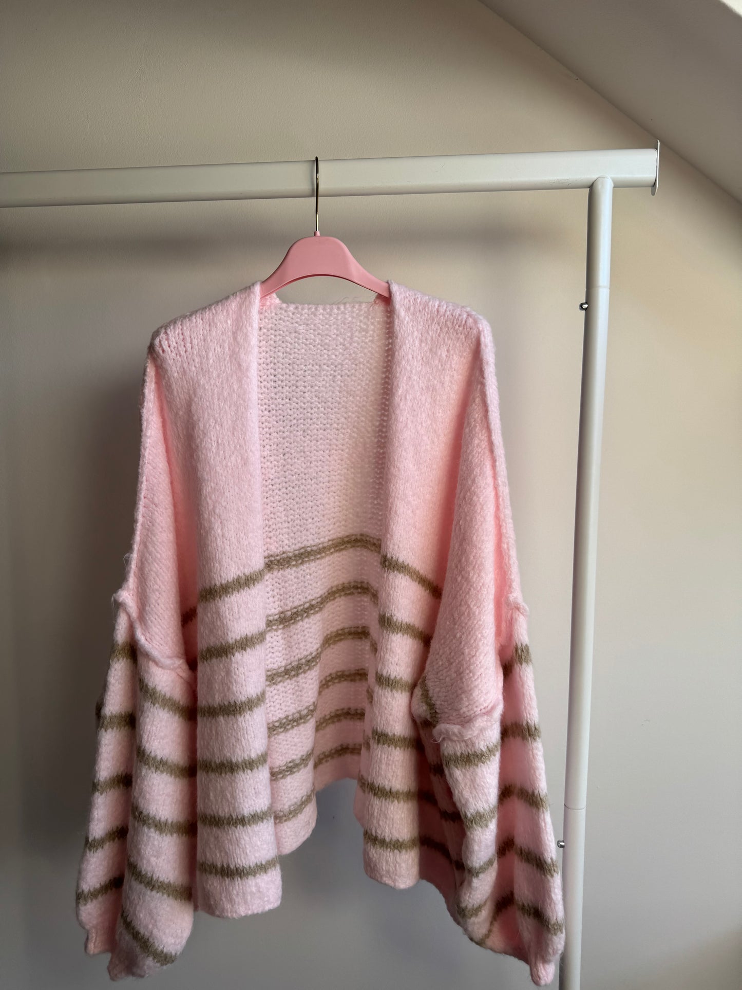 Kuschel Cardigan mit Streifen