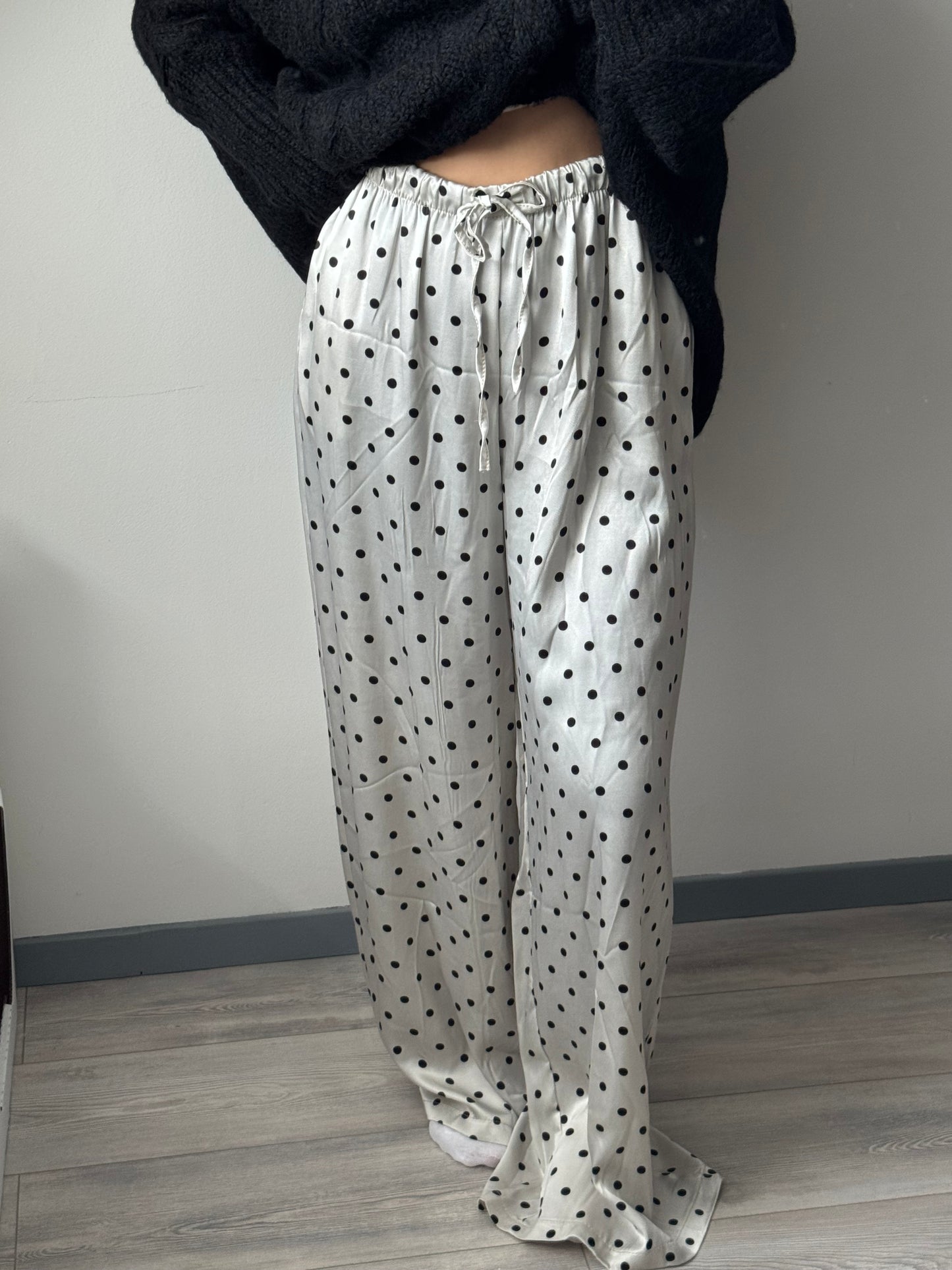 Satin Hose Polka Dot - Weiß