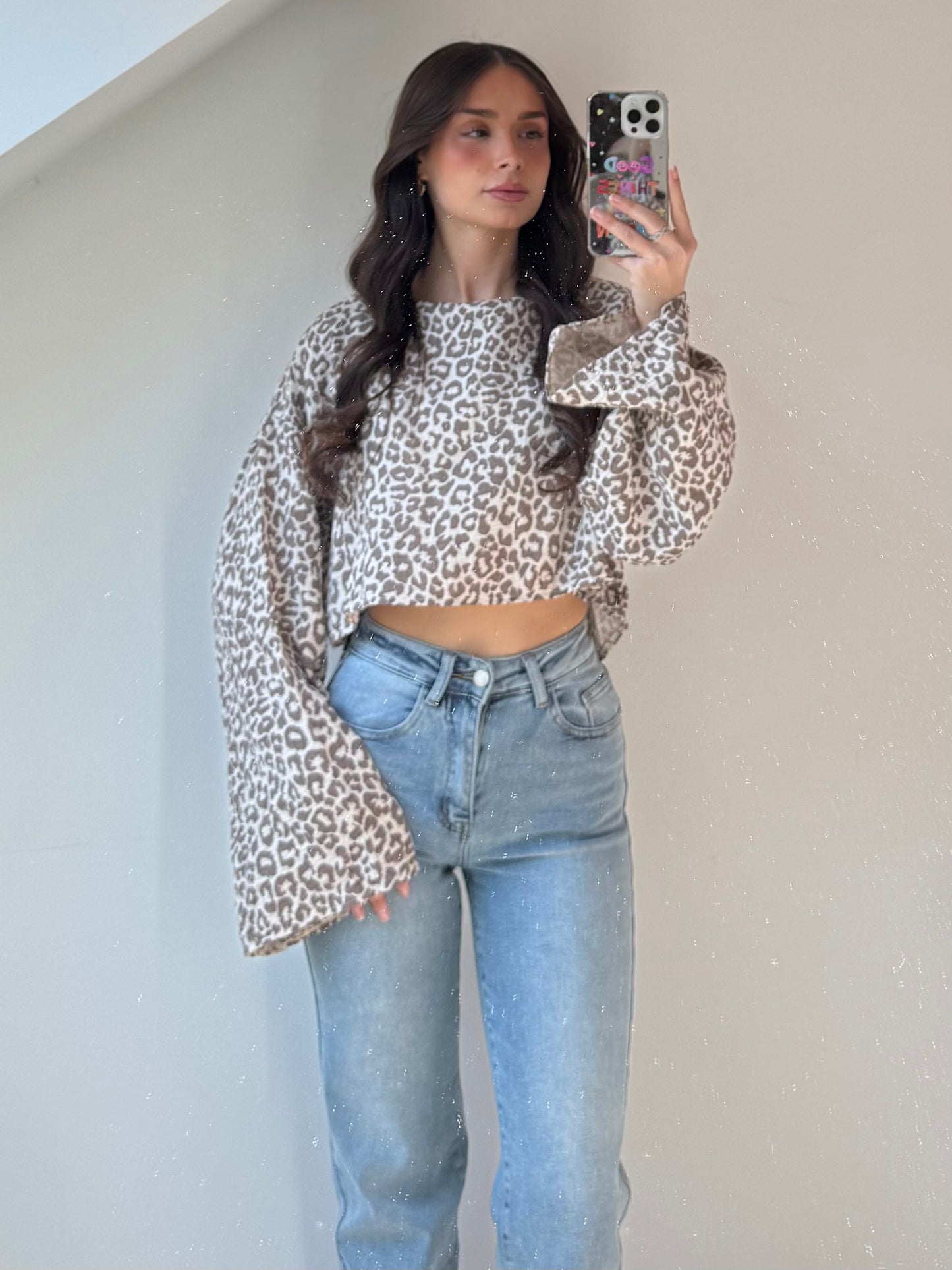 Cropped Musselin Bluse - Leona