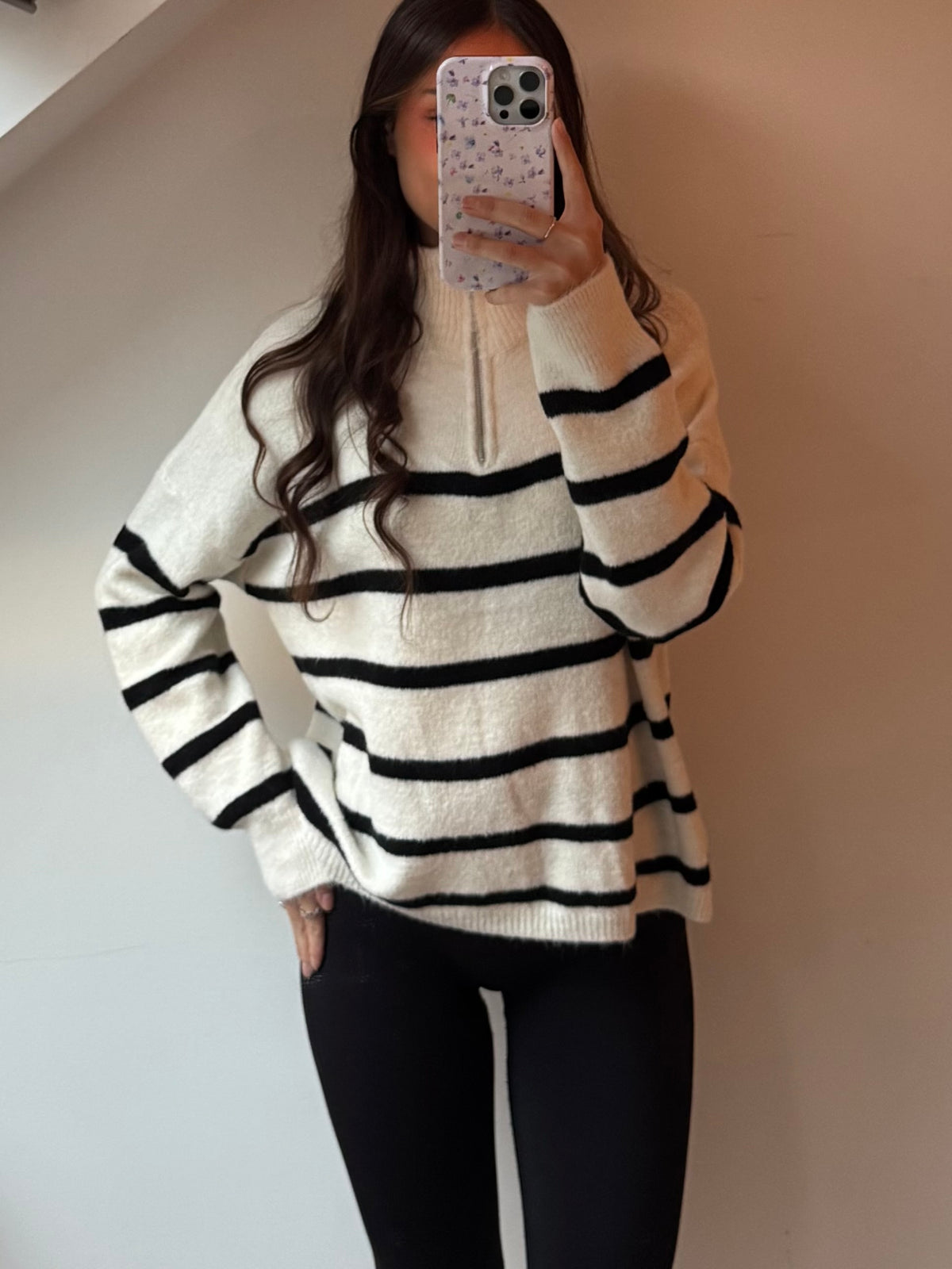 Gestreifter Half Zip
