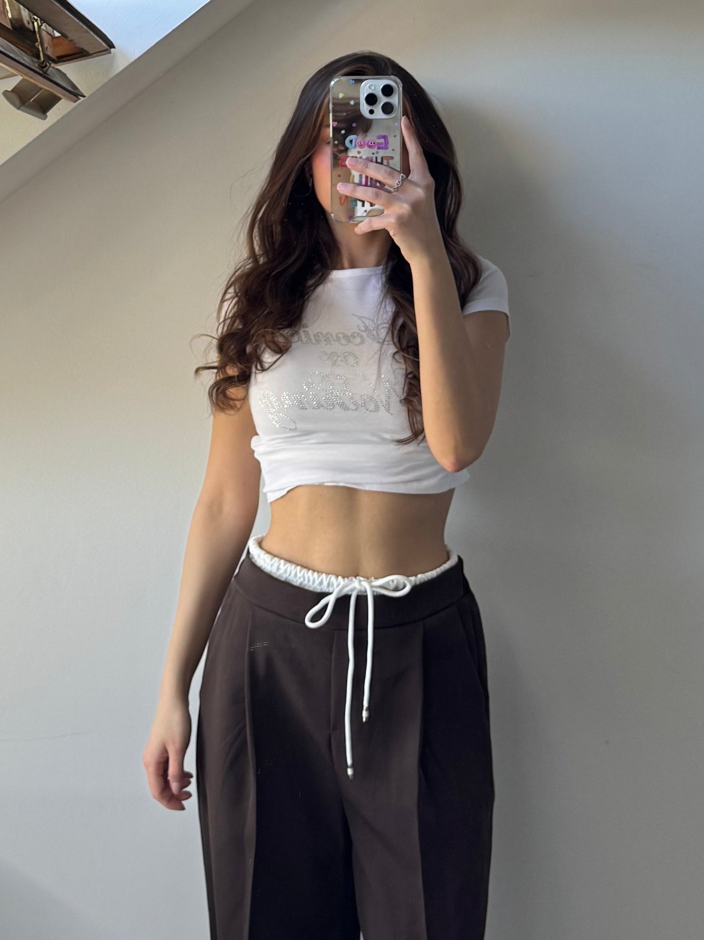Stoffhose mit Kontrastlinie