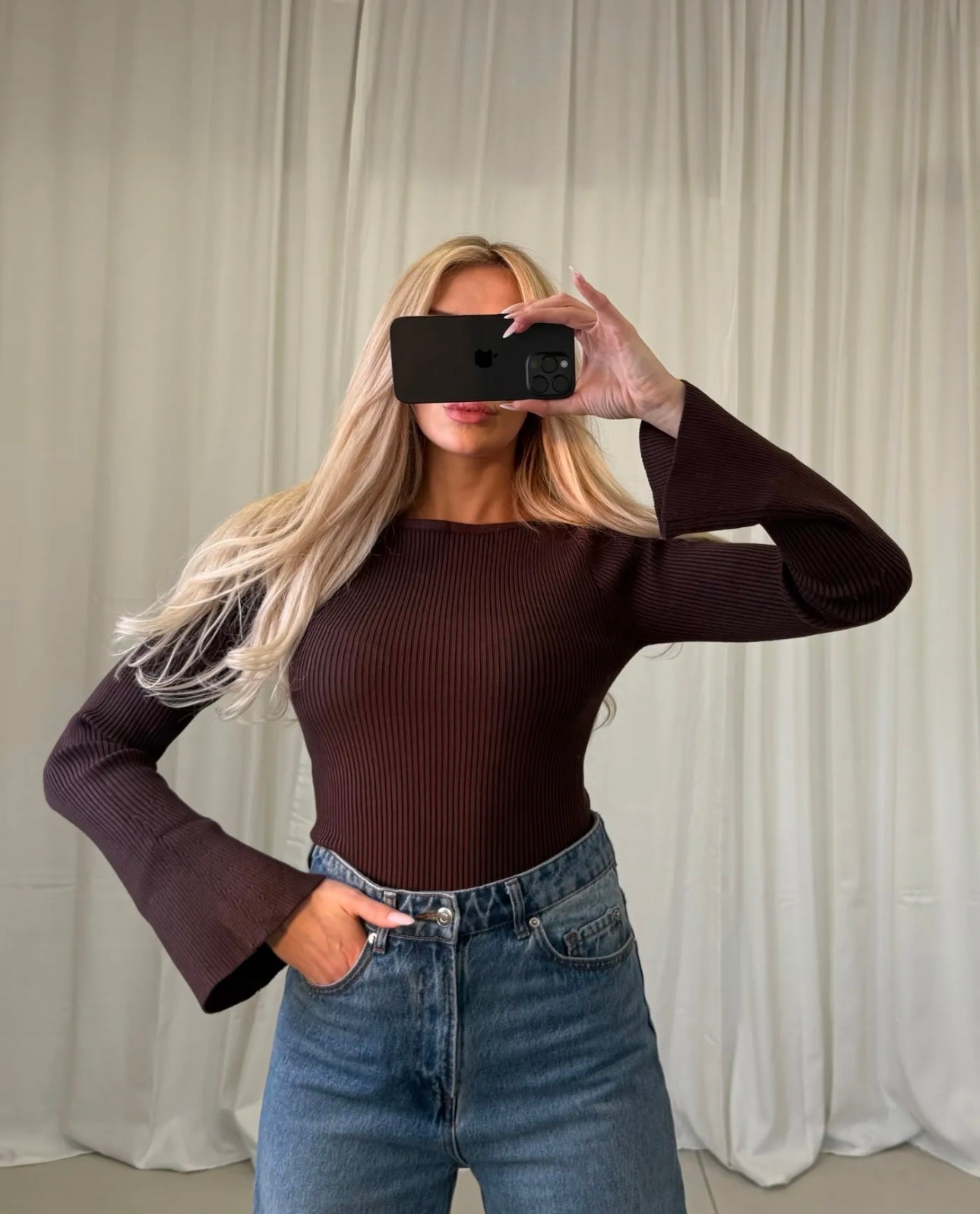 Basic Langarm - Rippenstrick