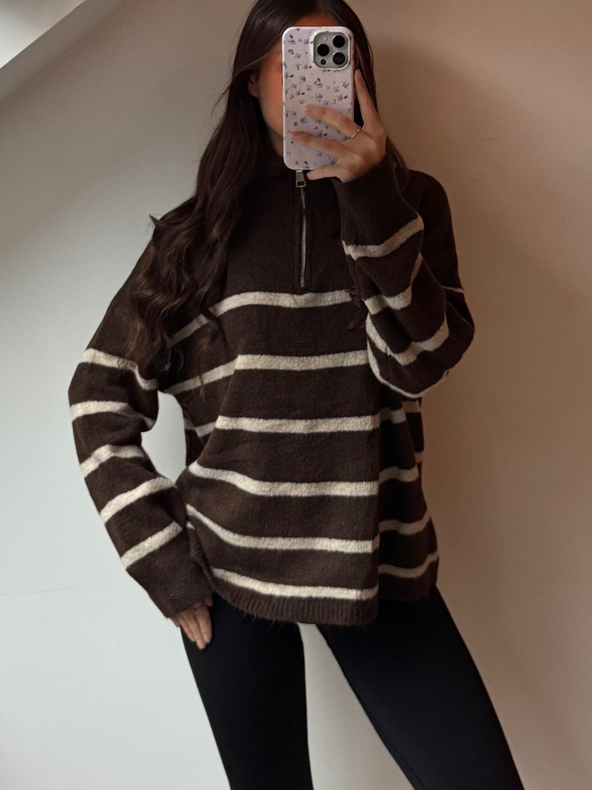 Gestreifter Half Zip