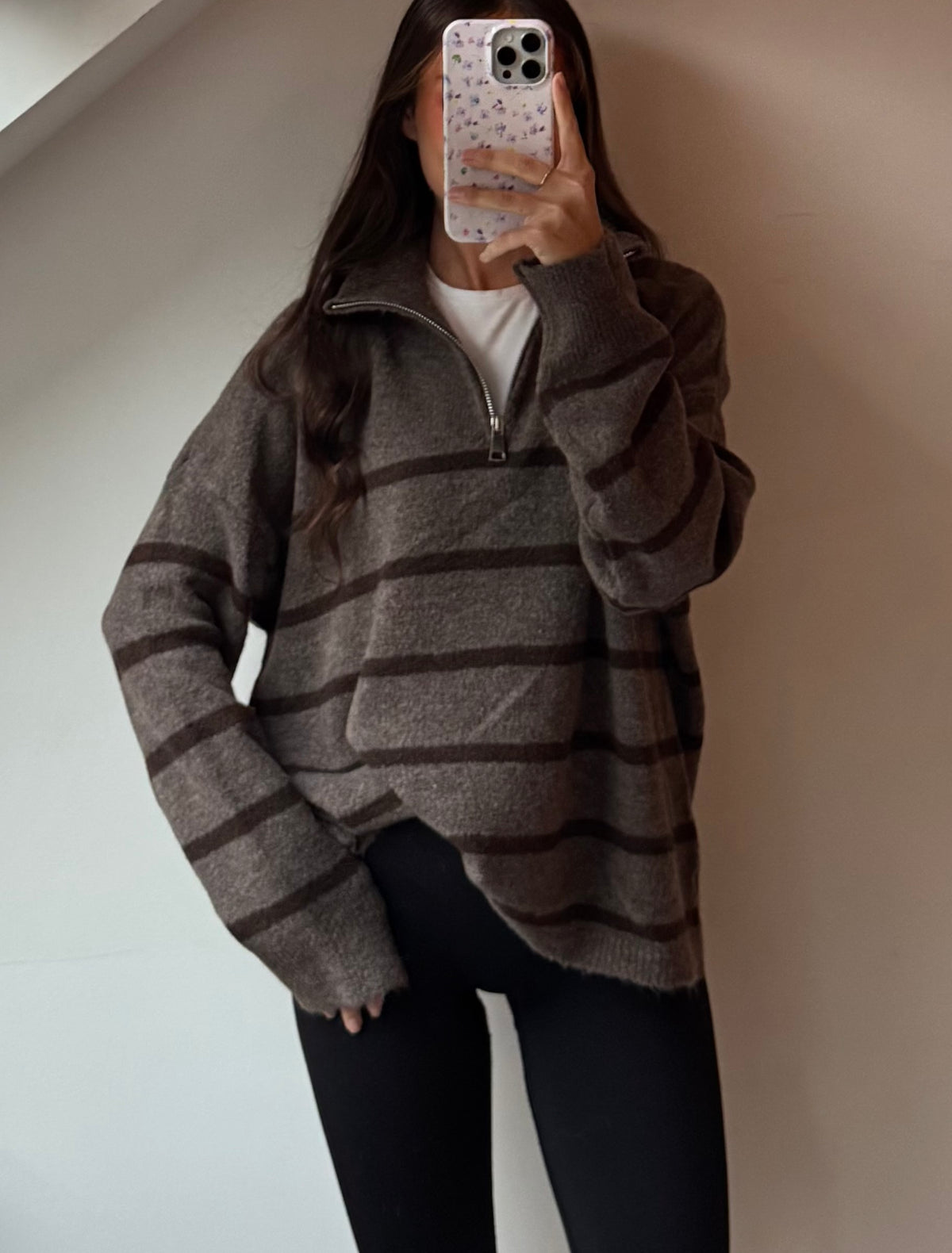 Gestreifter Half Zip