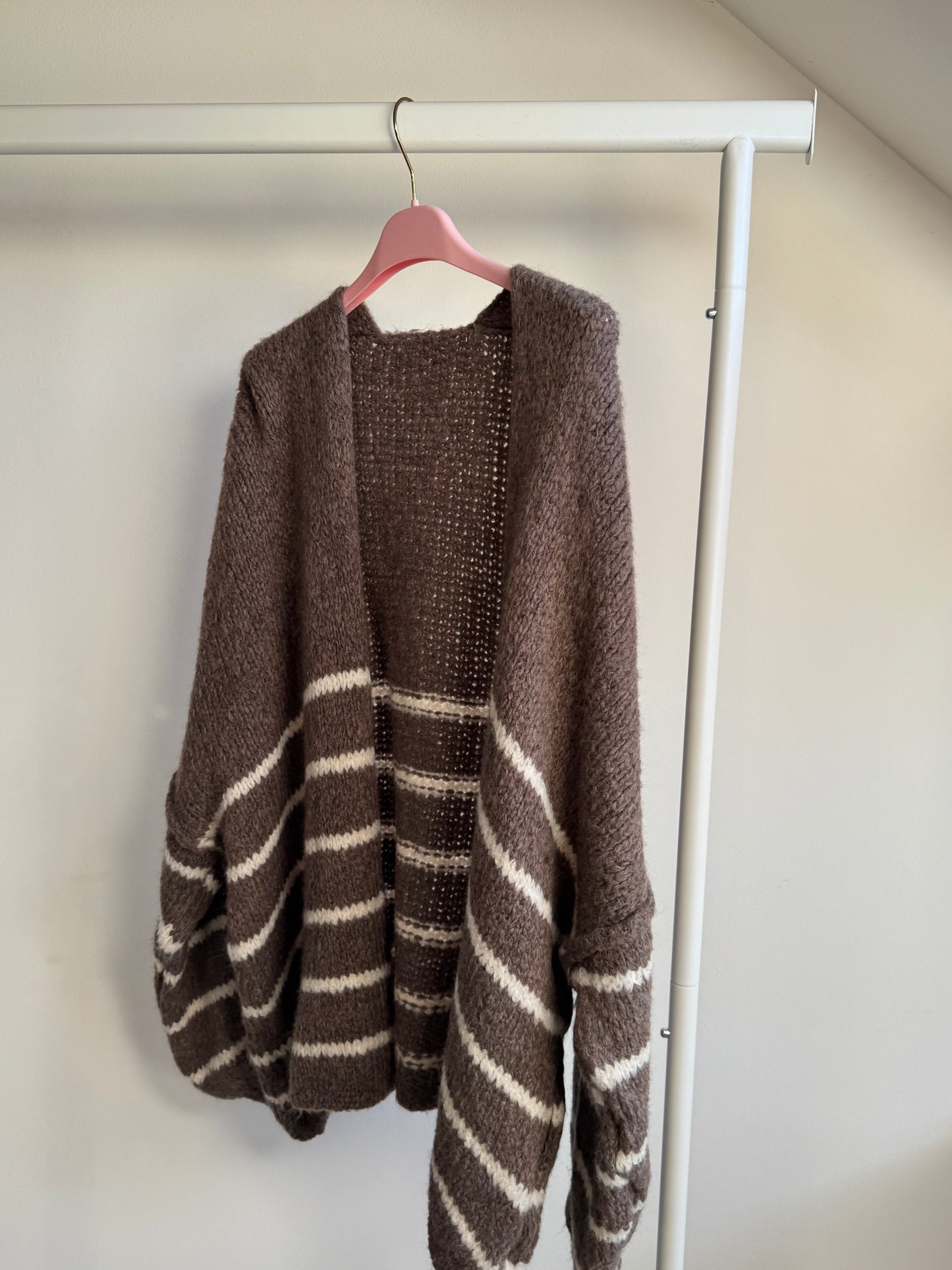 Kuschel Cardigan mit Streifen