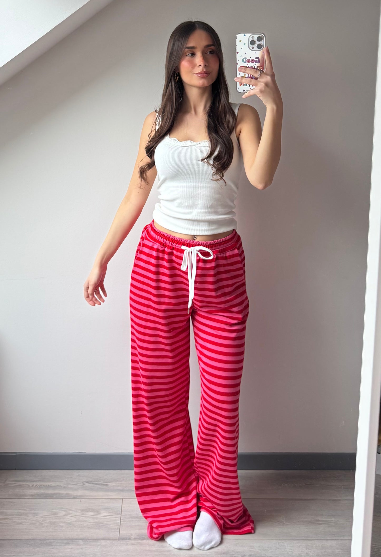Hose Streifi - Pink / Rot