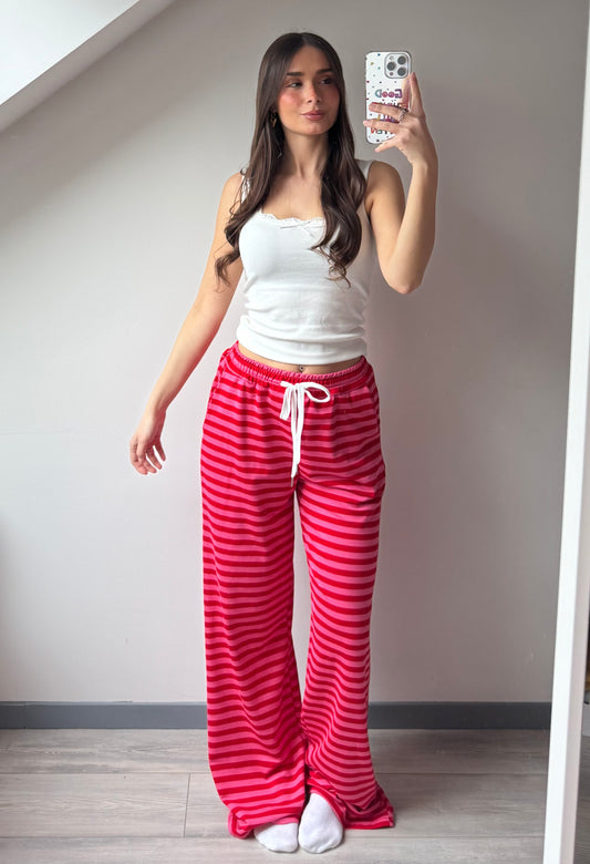 Hose Streifi - Pink / Rot